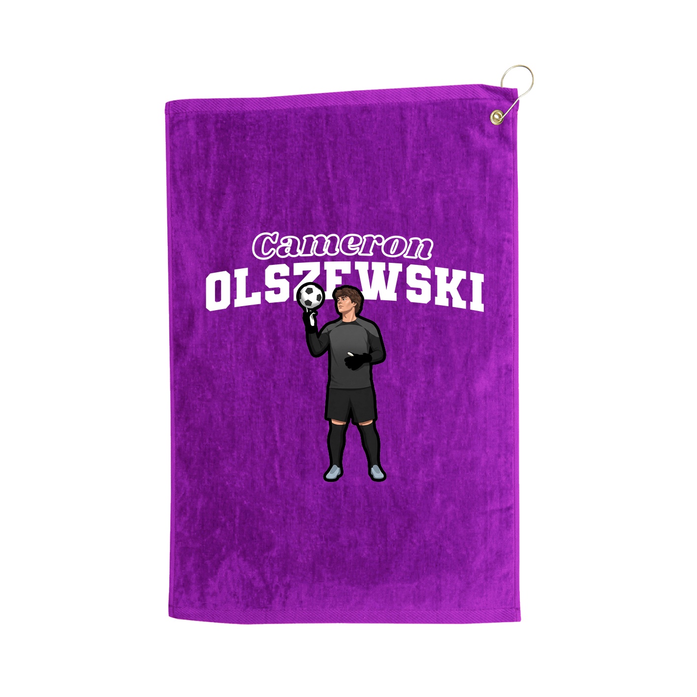 Golf Towel — Name Arch in Purple