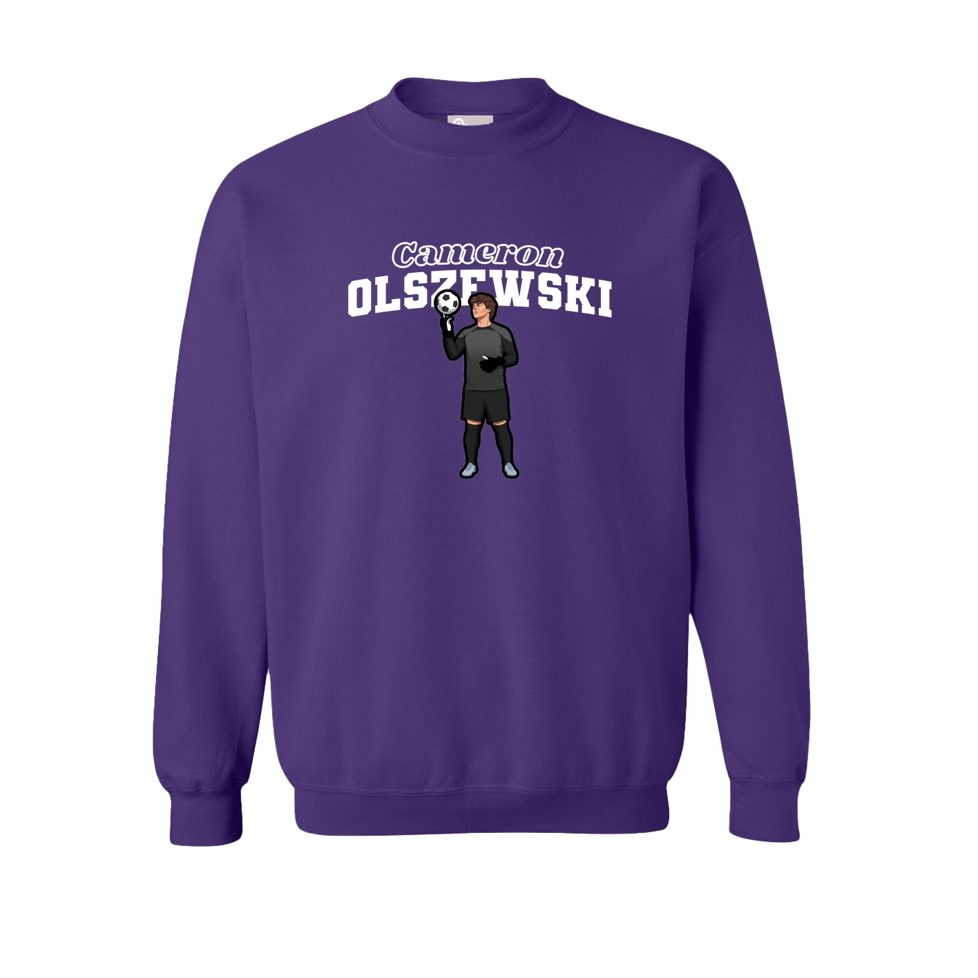 Fleece Crew — Name Arch in Purple