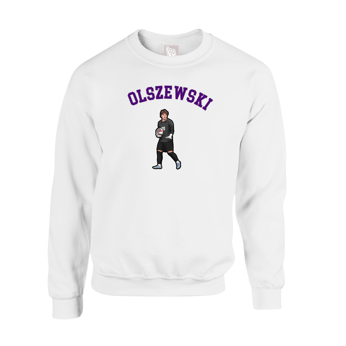 Fleece Crew — Shirsey Arch in White