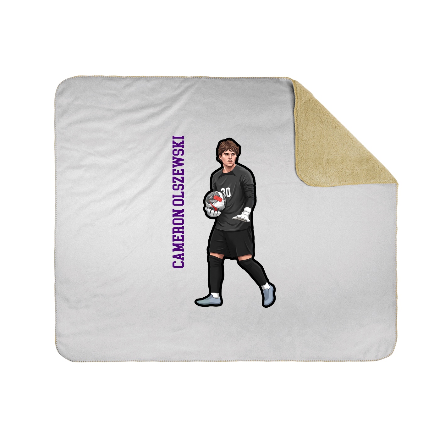 Throw Blanket — Name Vertical in White