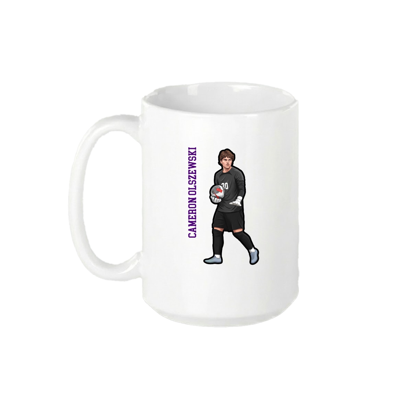 15oz Coffee Mug — Name Vertical in White