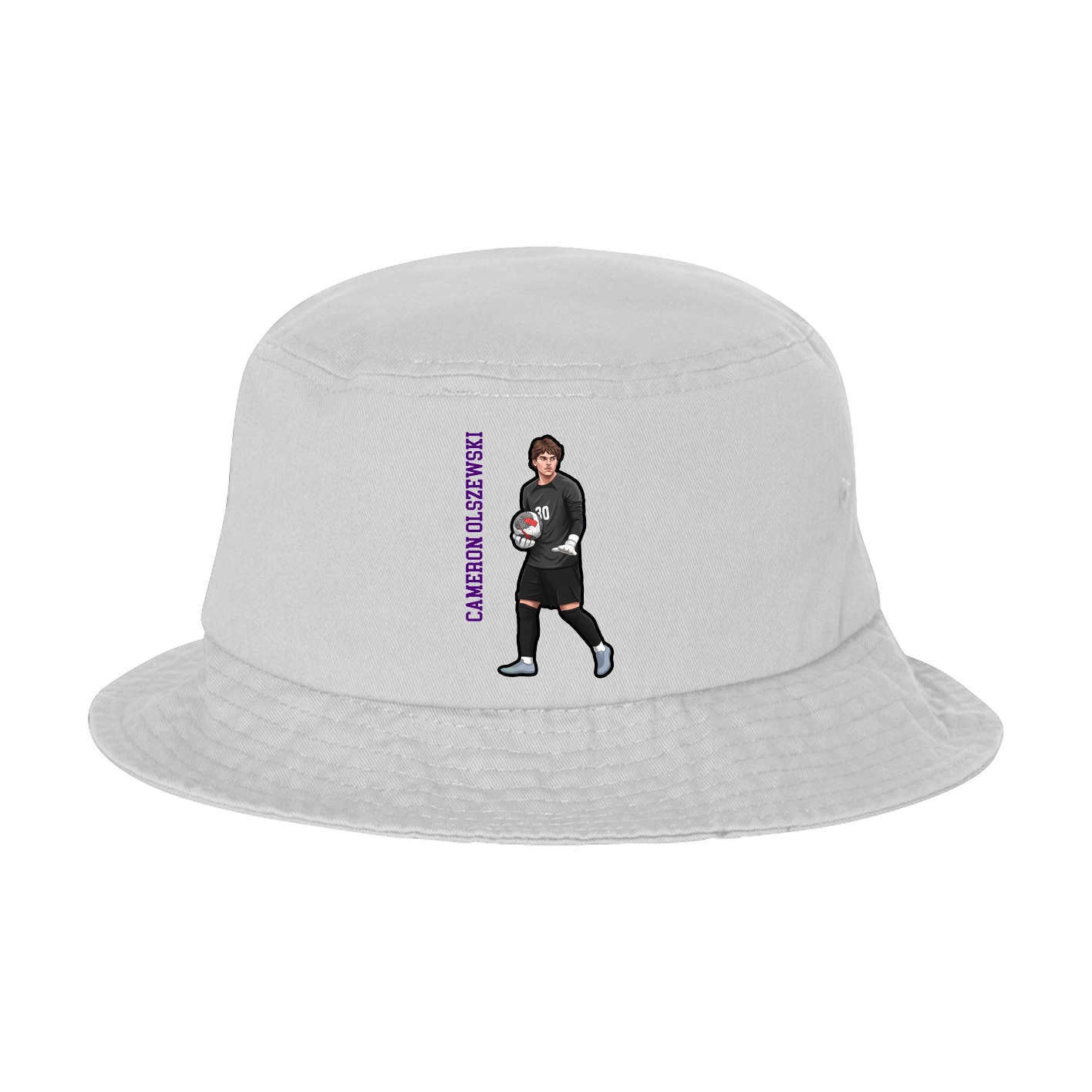 Bucket Cap — Name Vertical in White