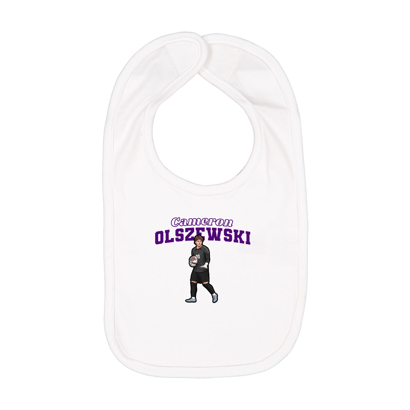 Infant Bib — Name Arch in White