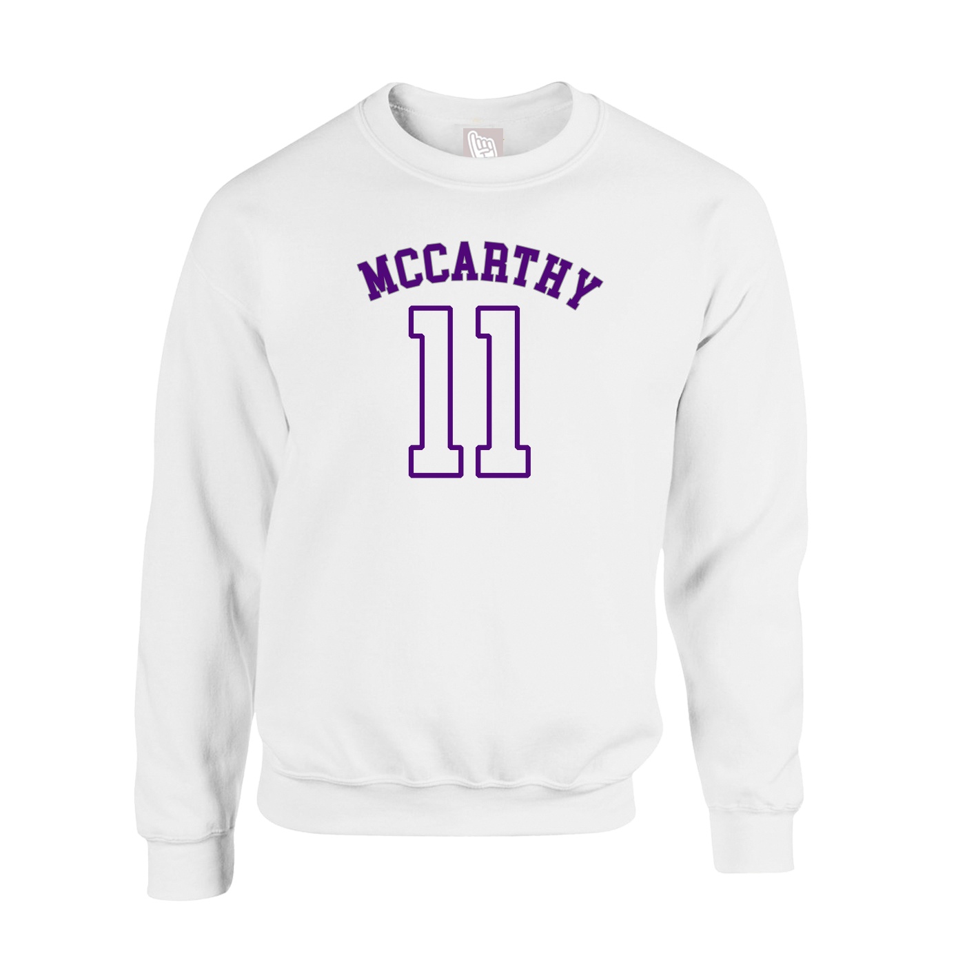 Fleece Crew — Shirsey Arch in White