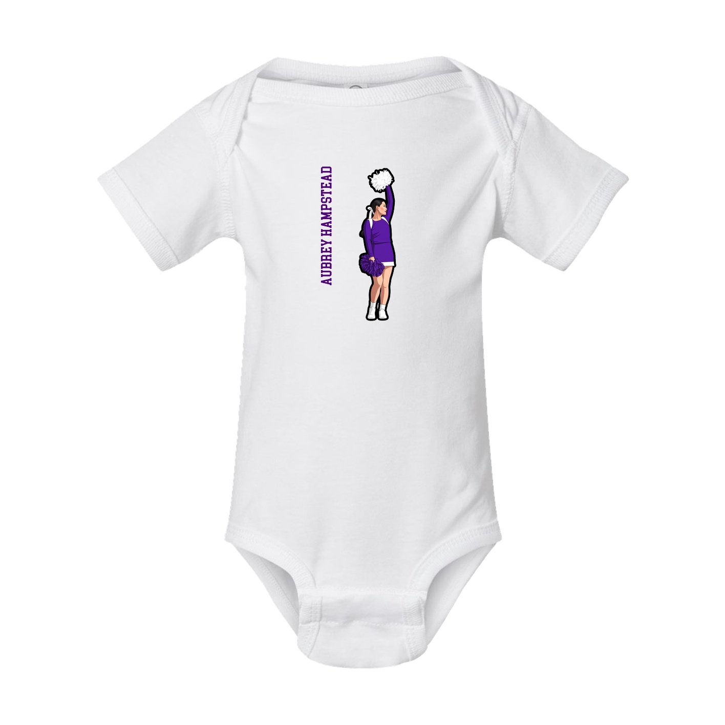 Baby Onesie — Name Vertical in White