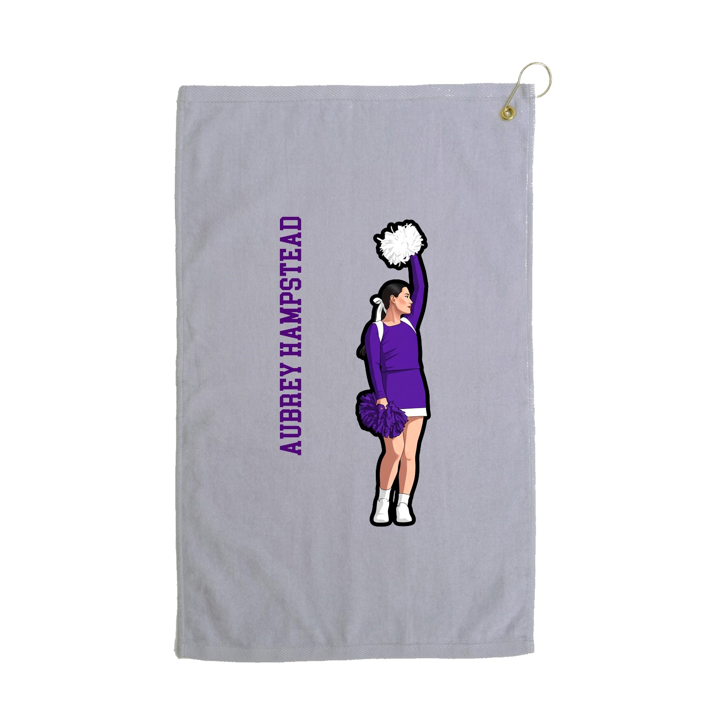 Golf Towel — Name Vertical in Grey