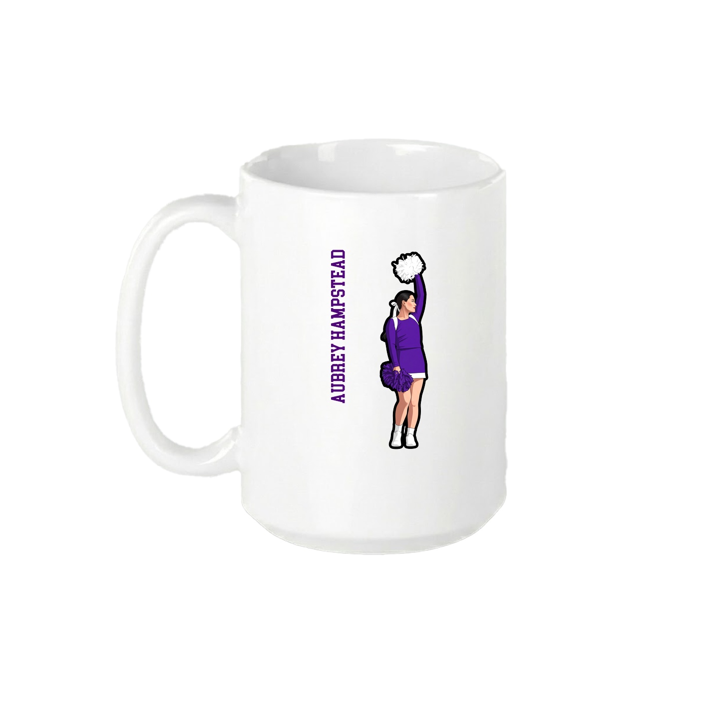 15oz Coffee Mug — Name Vertical in White