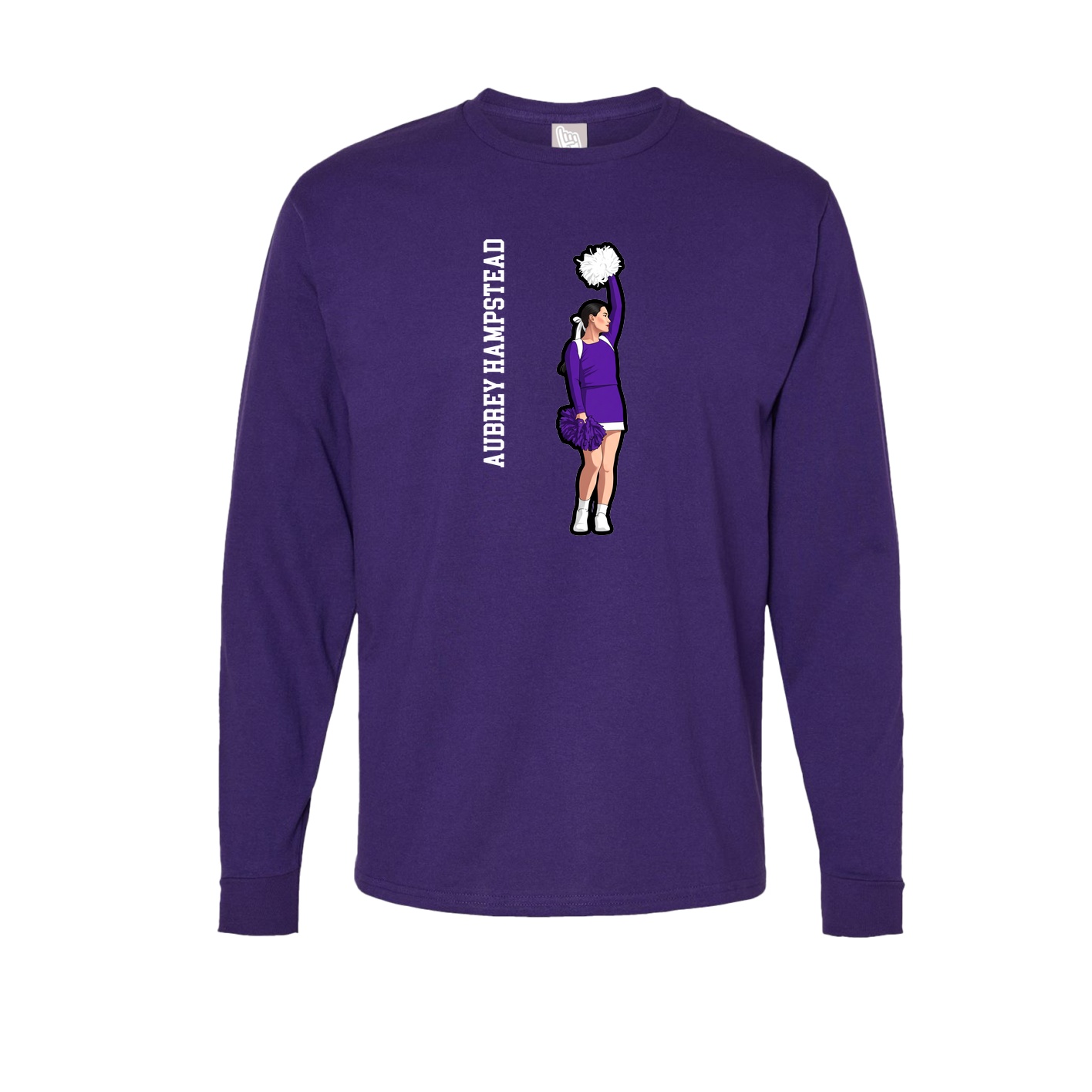 Long Sleeve Tee — Name Vertical in Purple