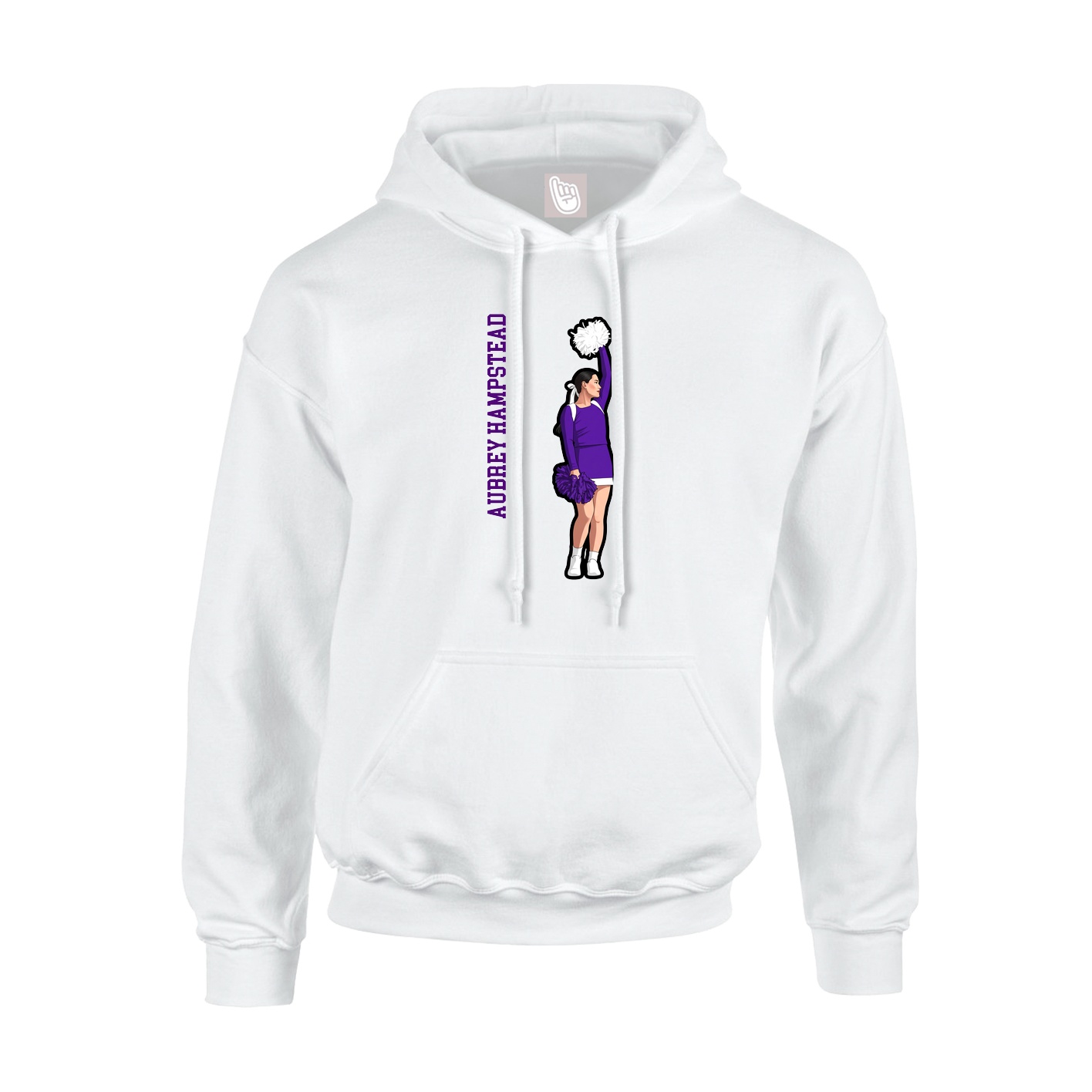Hoodie — Name Vertical in White