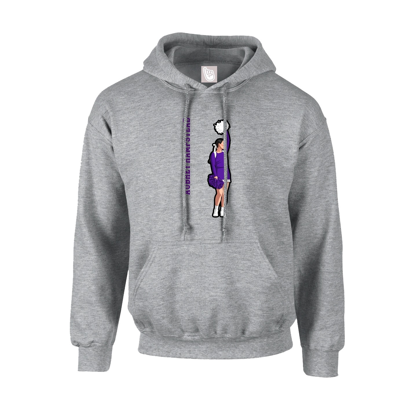 Youth Hoodie — Name Vertical in Grey