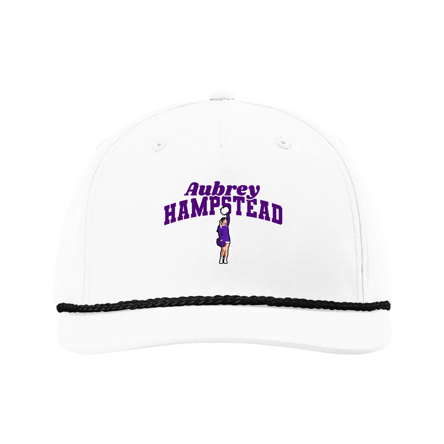 Five-Panel Classic Rope Cap — Signature Arch in White