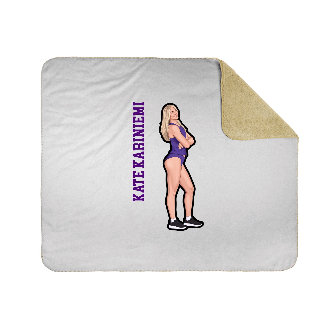Throw Blanket — Name Vertical in White