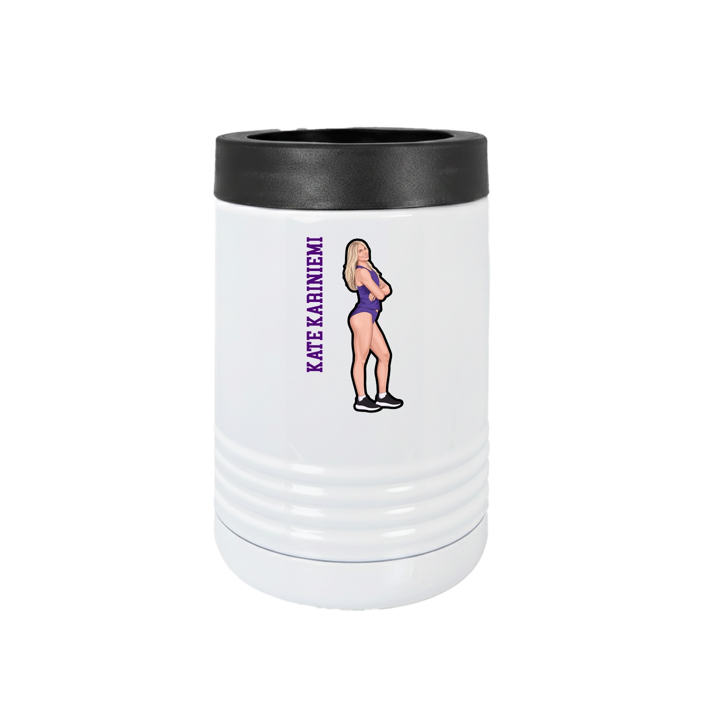 Beverage Holder — Name Vertical in White