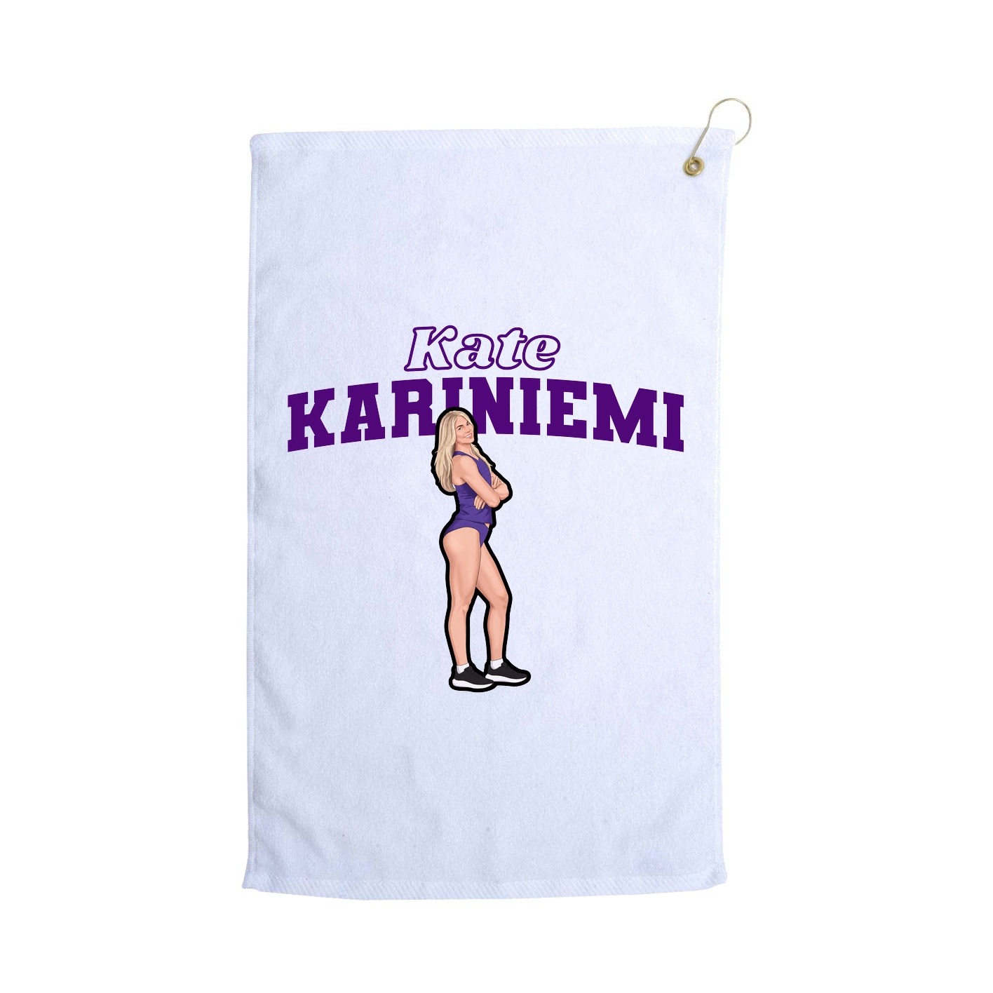 Golf Towel — Name Arch in White