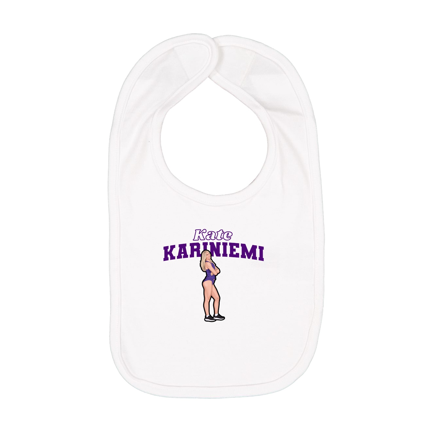 Infant Bib — Name Arch in White