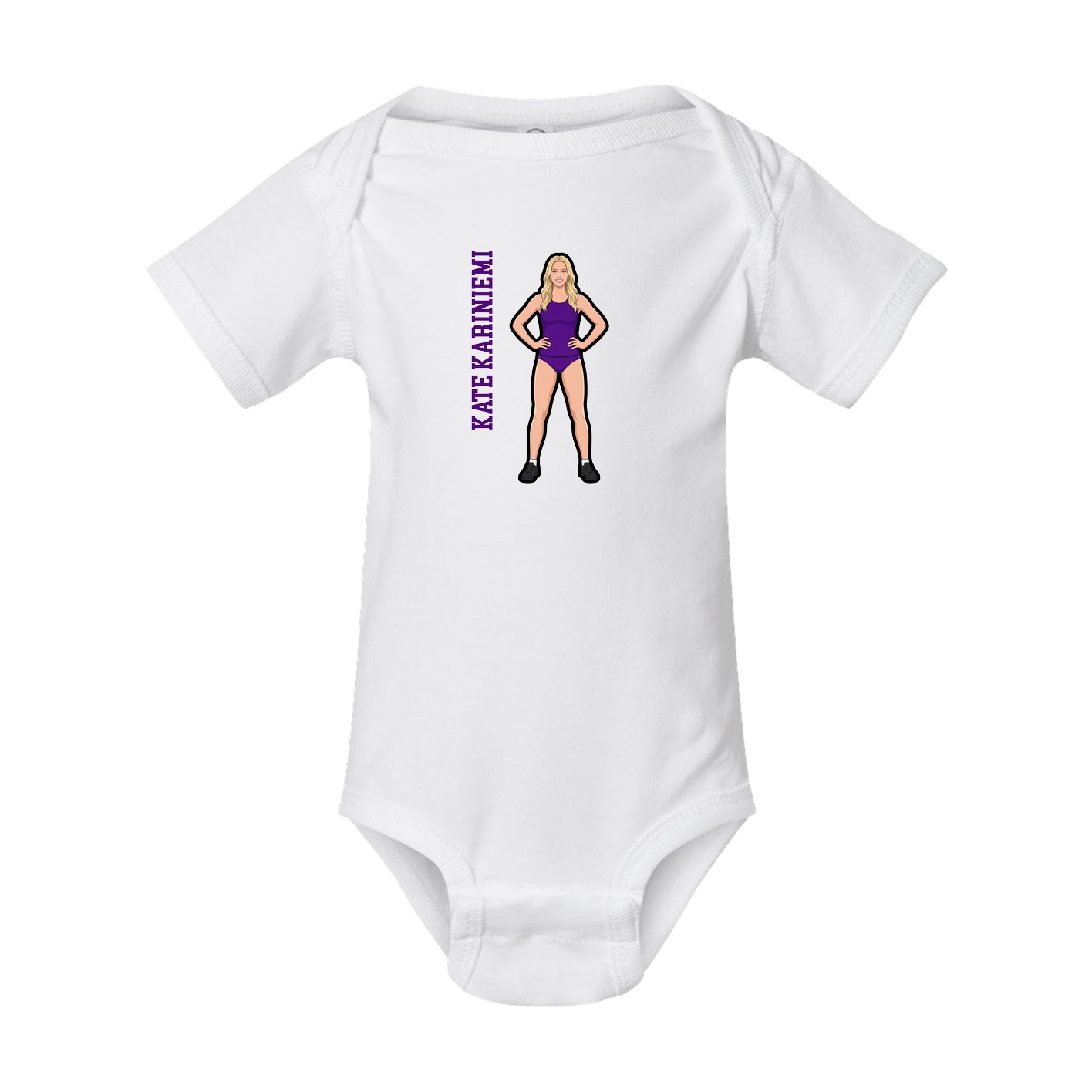 Baby Onesie — Name Vertical in White