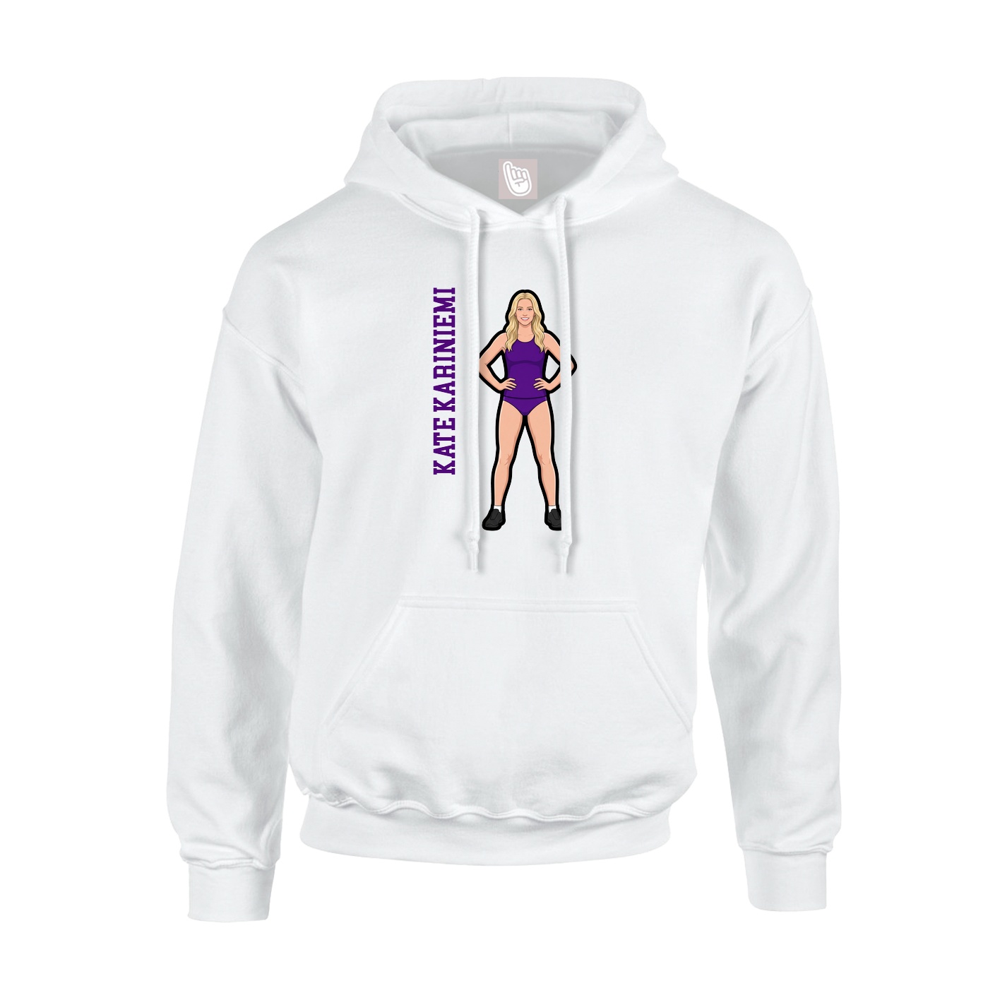 Youth Hoodie — Name Vertical in White