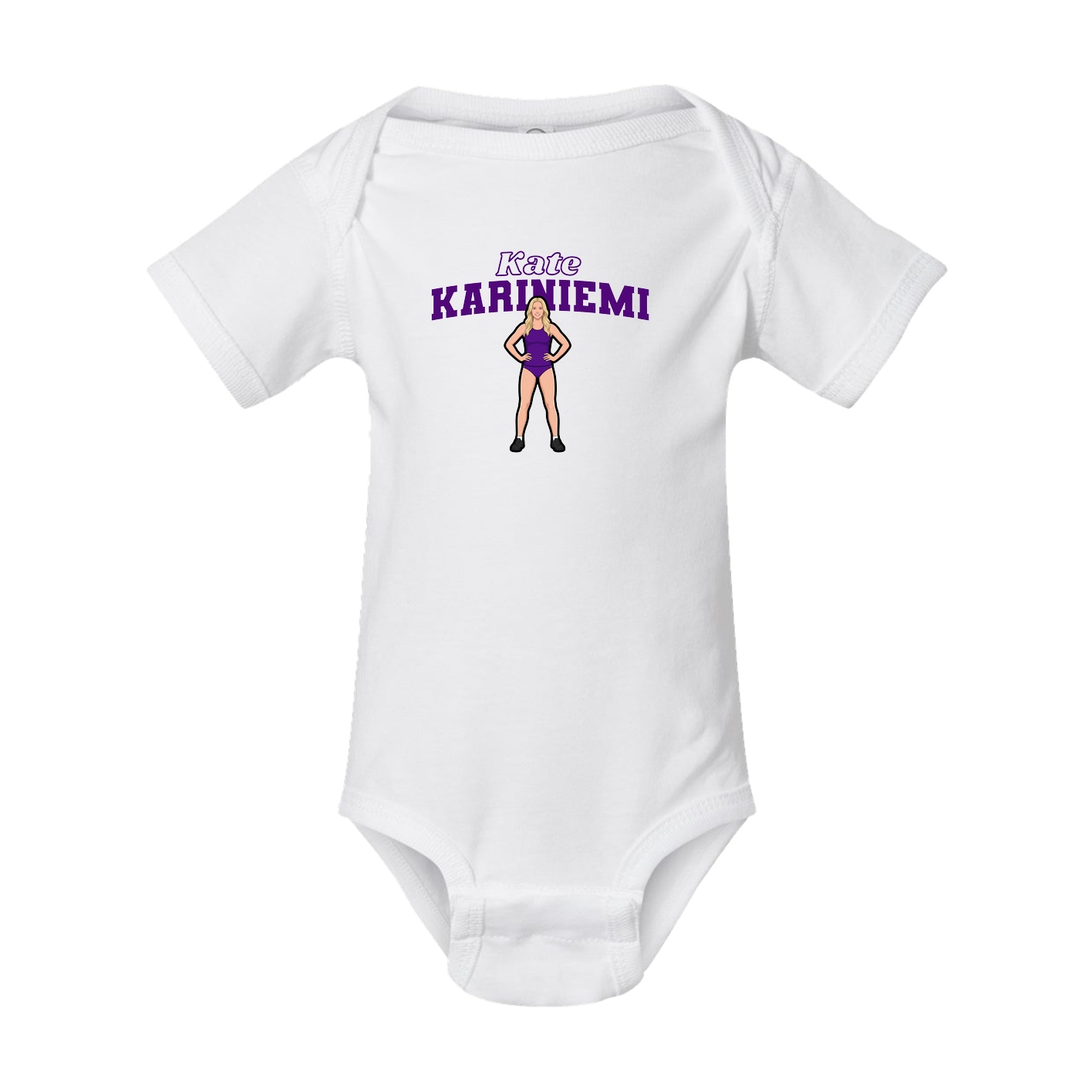 Baby Onesie — Name Arch in White