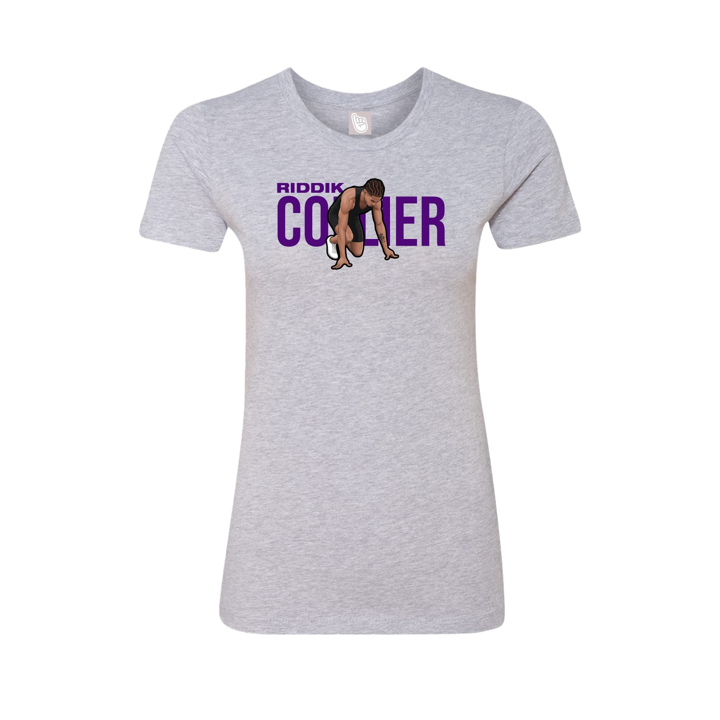 Fitted Women's Tee — Player Name in Grey