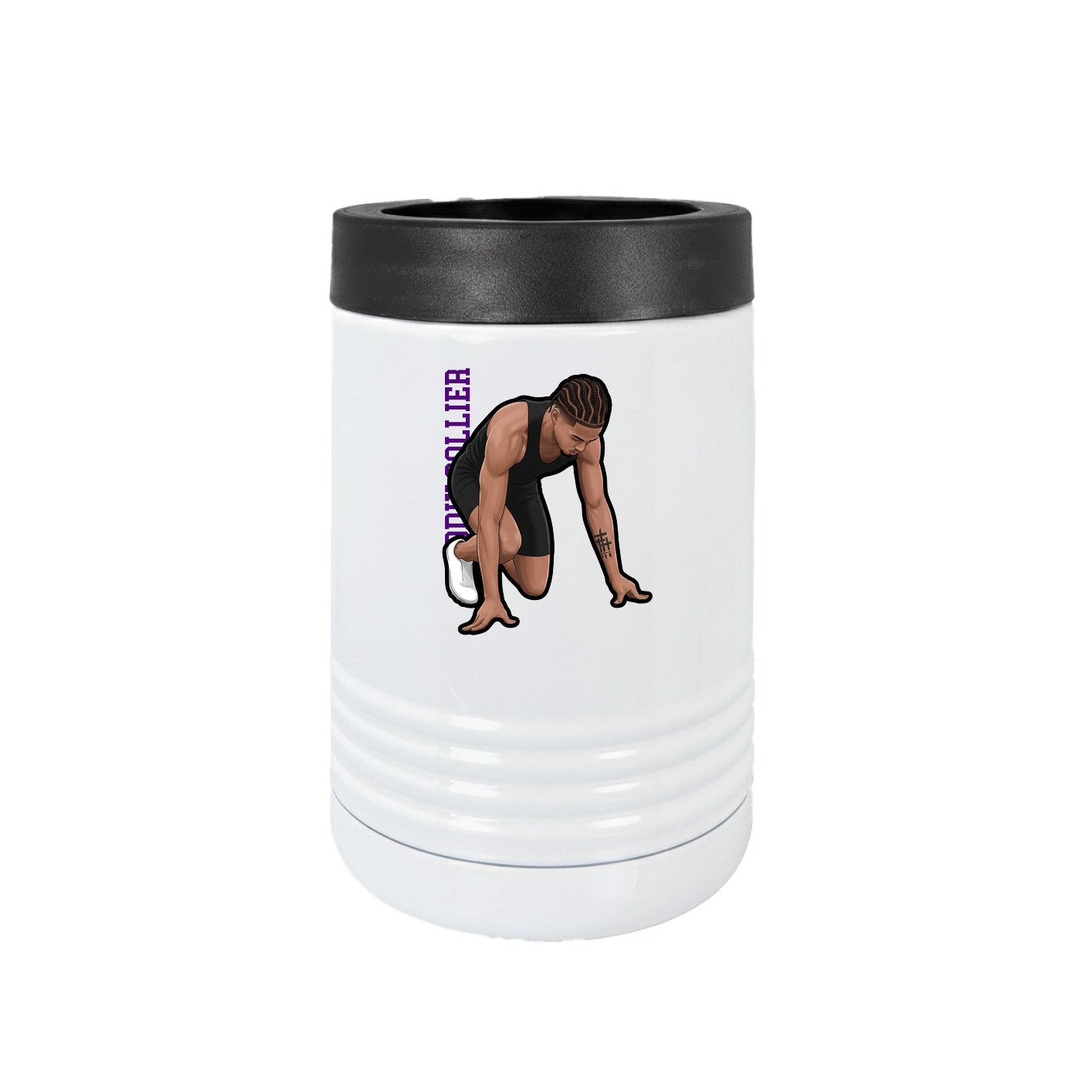 Beverage Holder — Name Vertical in White
