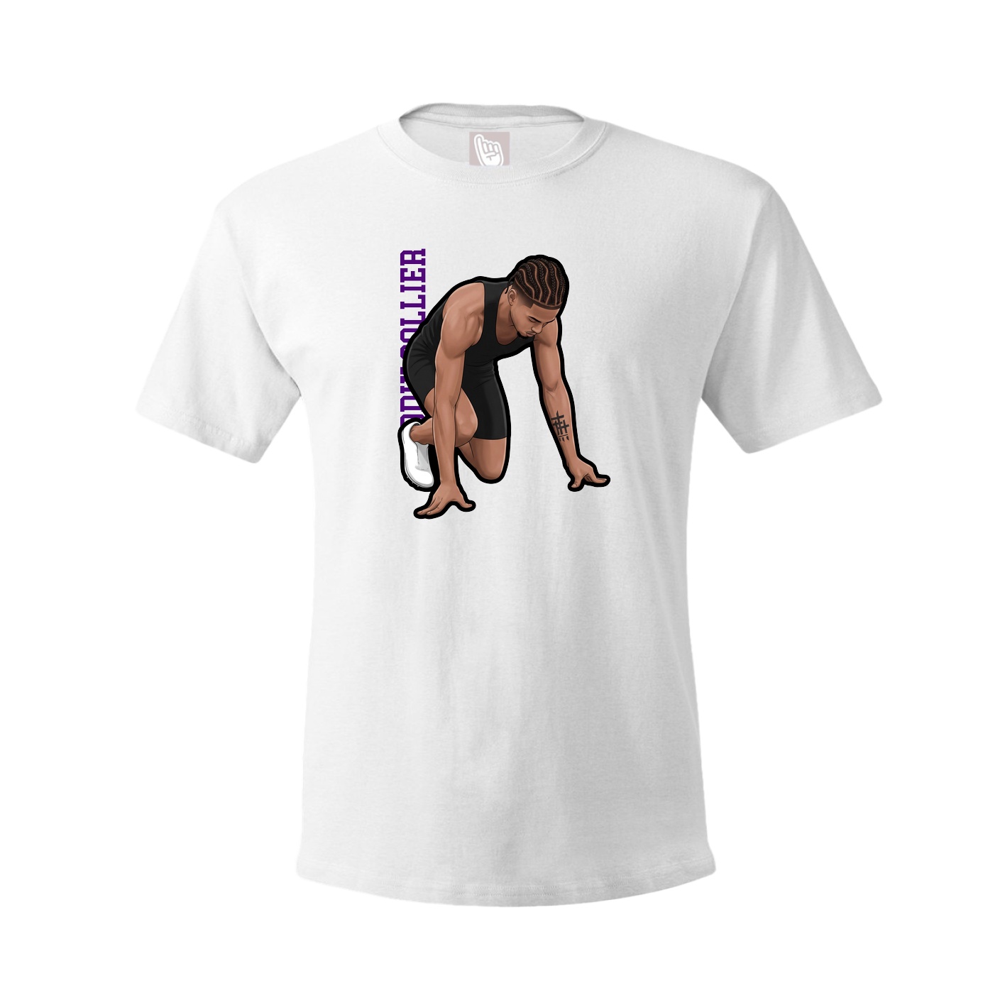Tee — Name Vertical in White