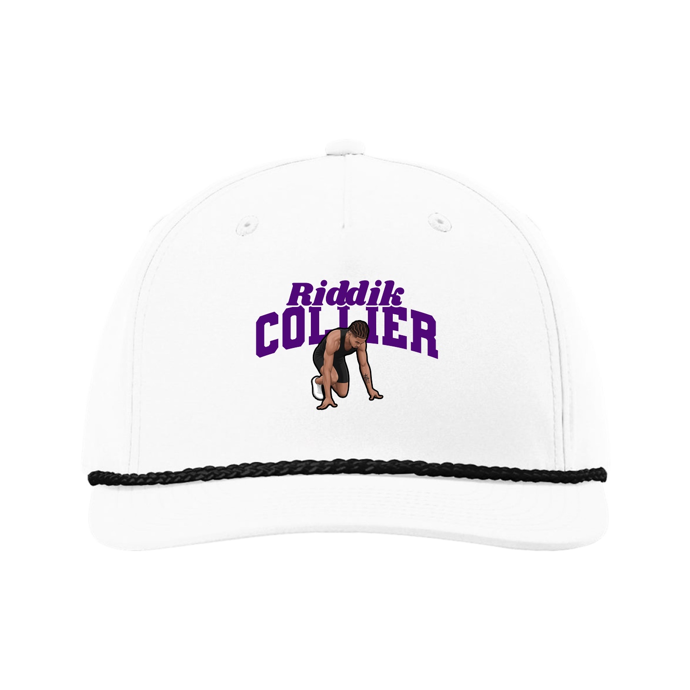 Five-Panel Classic Rope Cap — Signature Arch in White