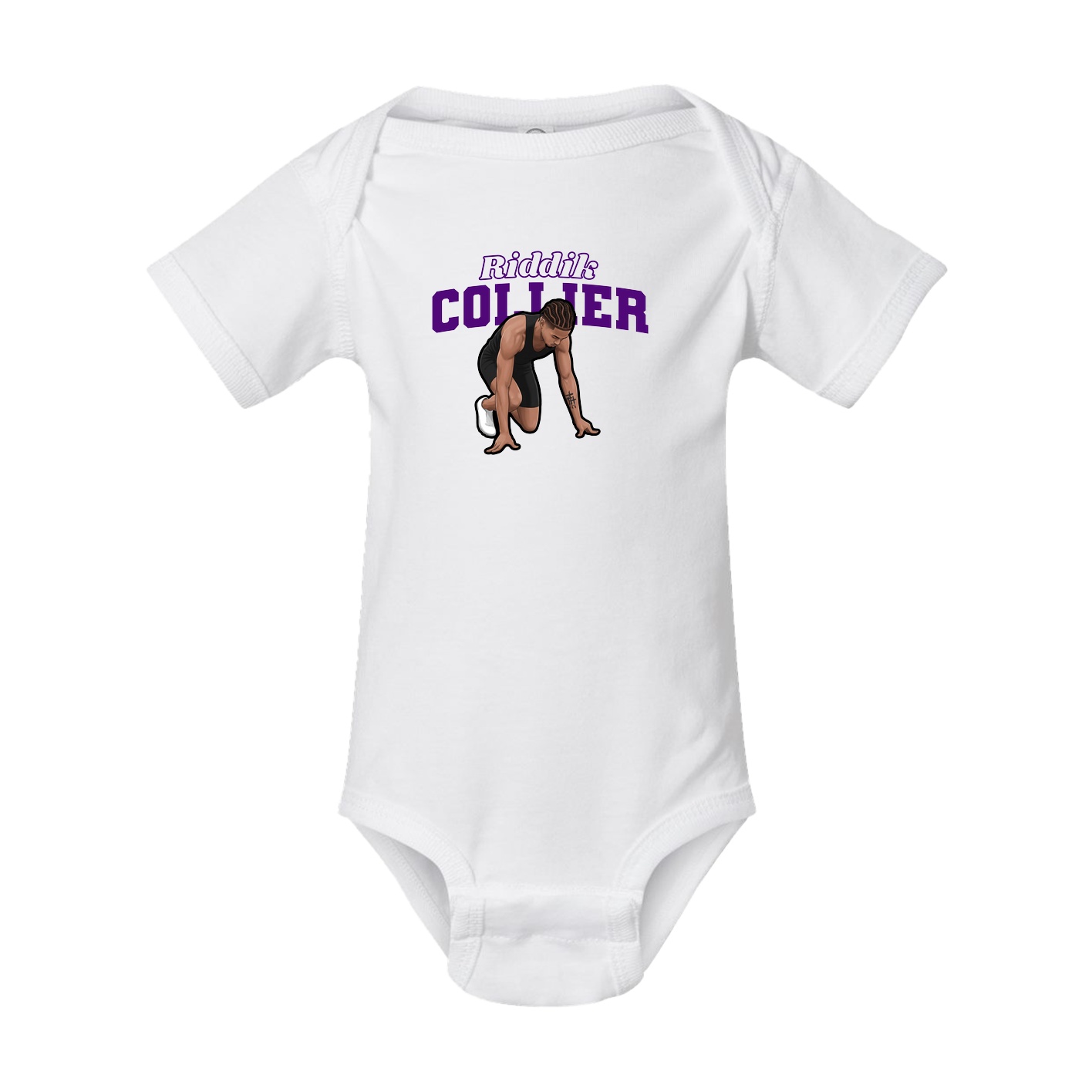 Baby Onesie — Name Arch in White