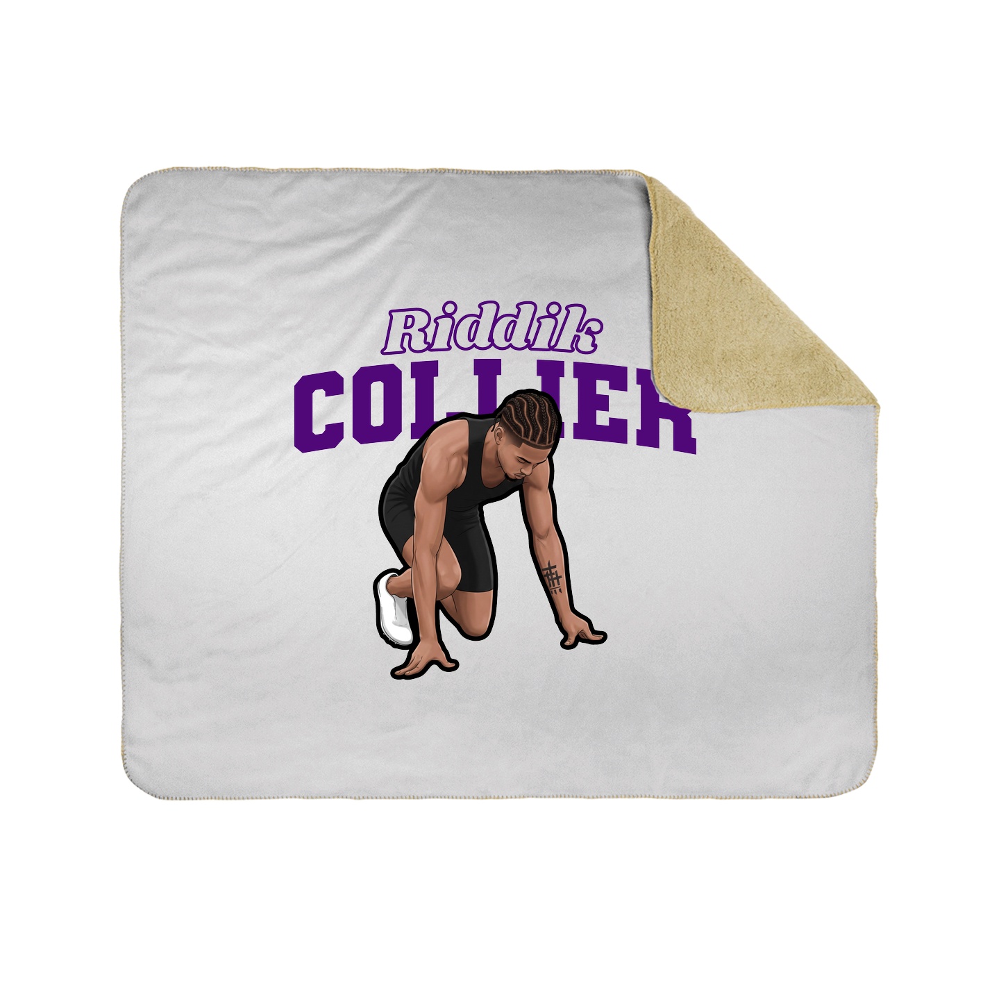 Throw Blanket — Name Arch in White