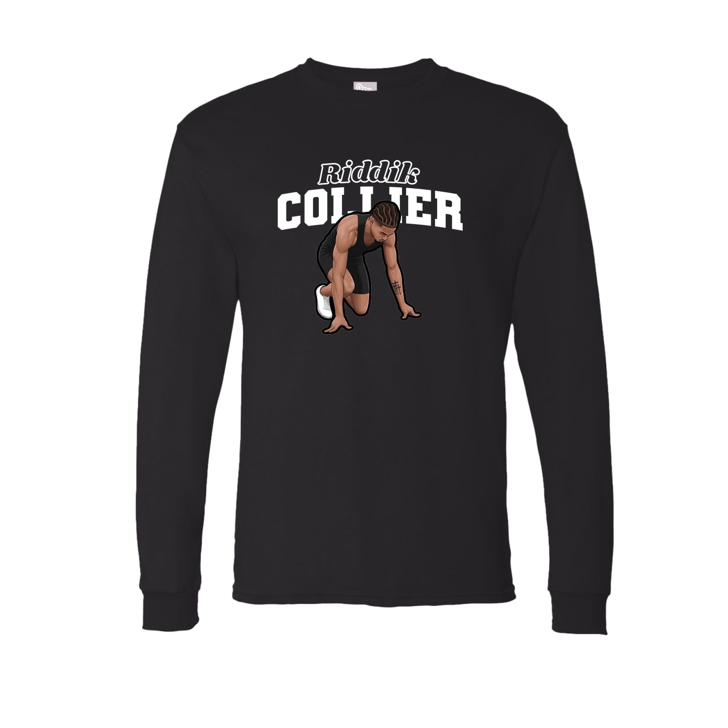 Long Sleeve Tee — Name Arch in Black