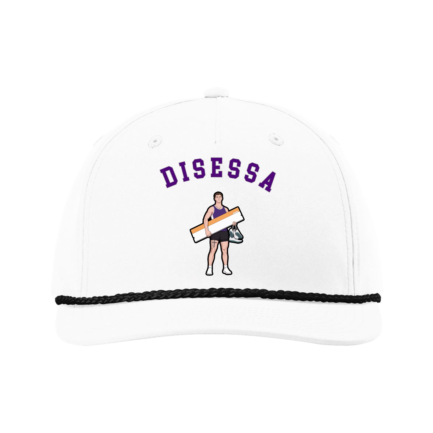 Five-Panel Classic Rope Cap — Shirsey Arch in White