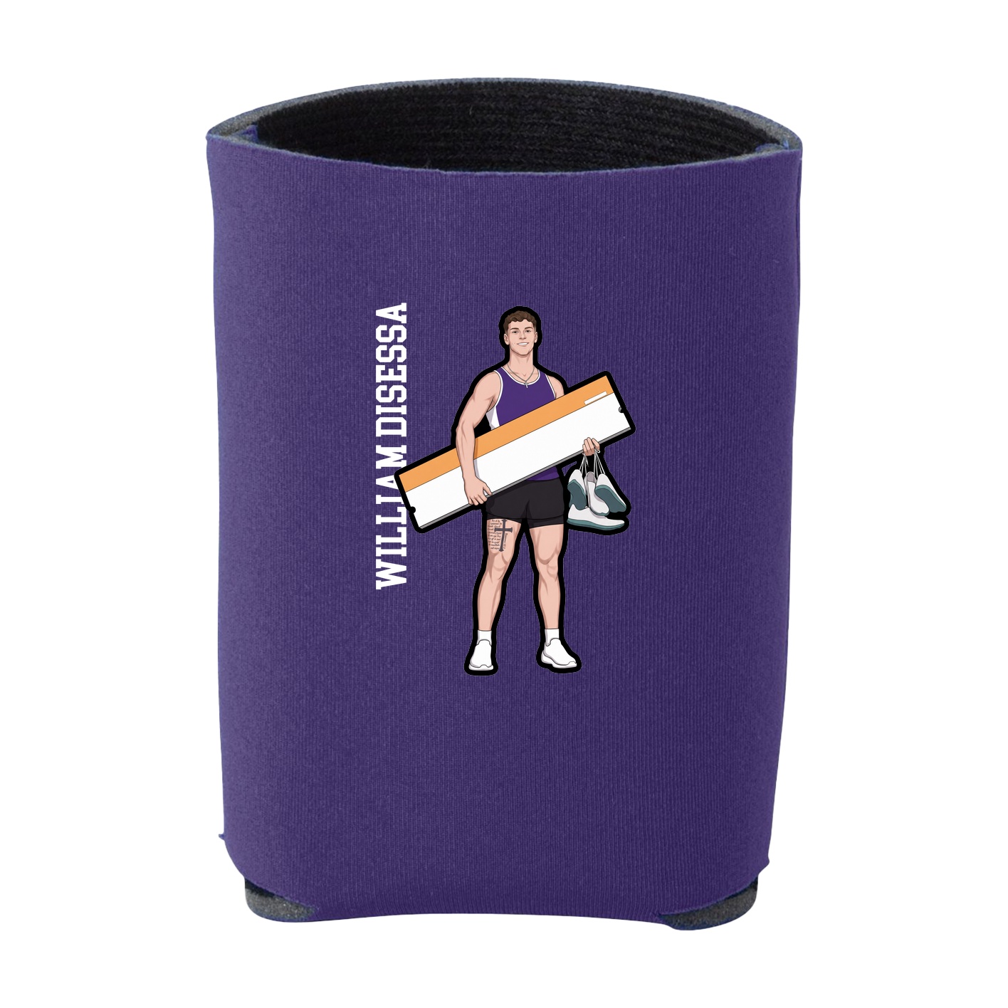 Can Holder — Name Vertical in Purple