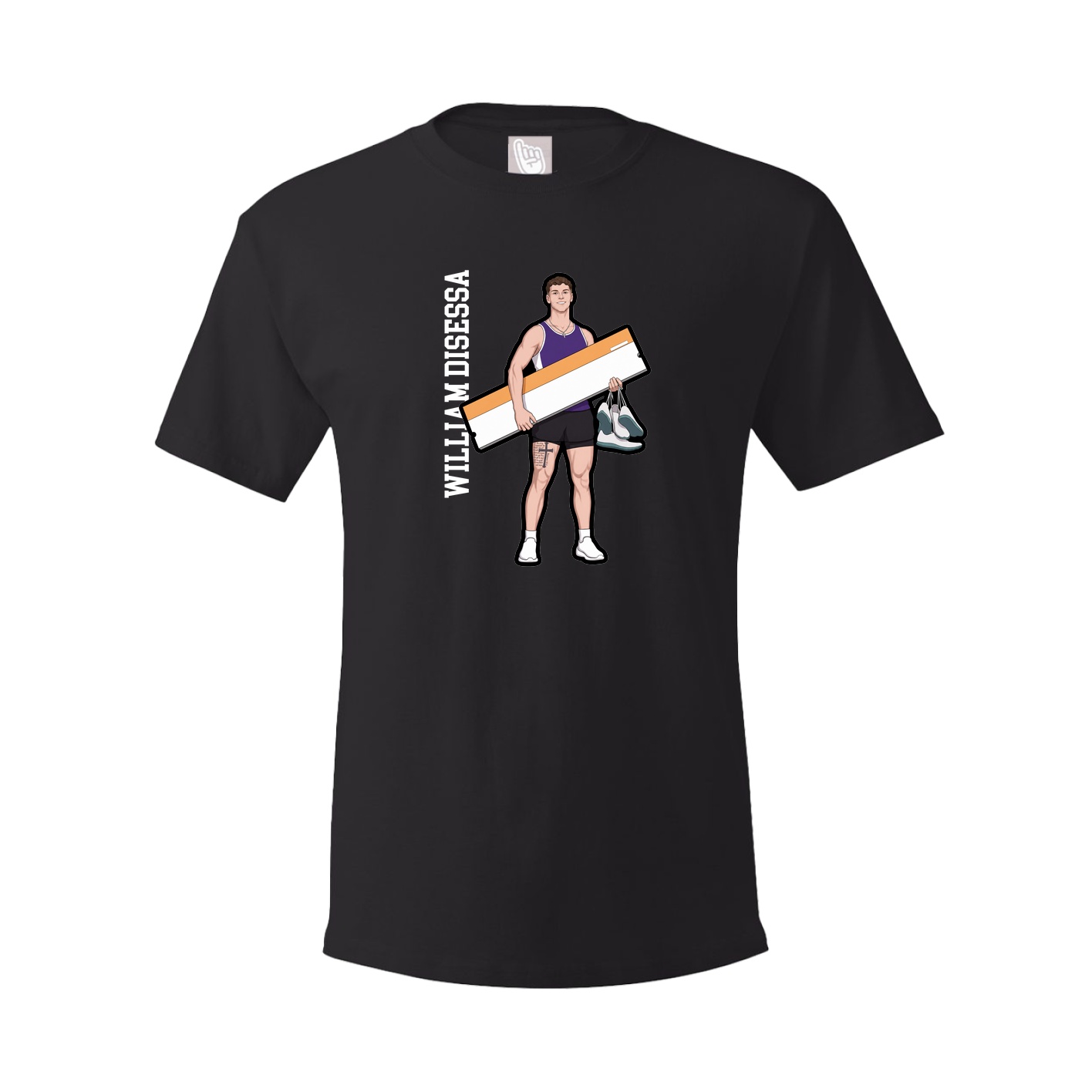 Youth Tee — Name Vertical in Black