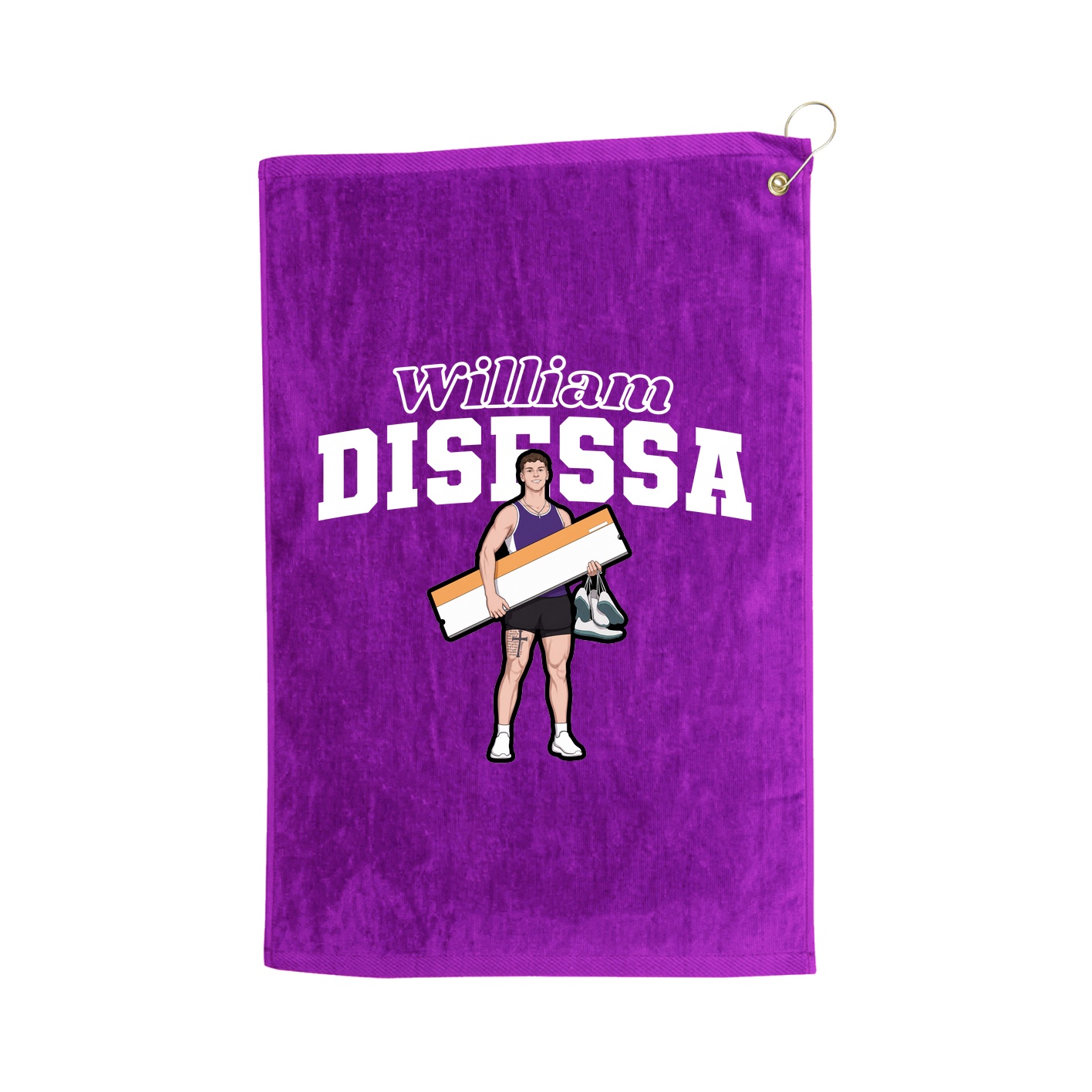 Golf Towel — Name Arch in Purple