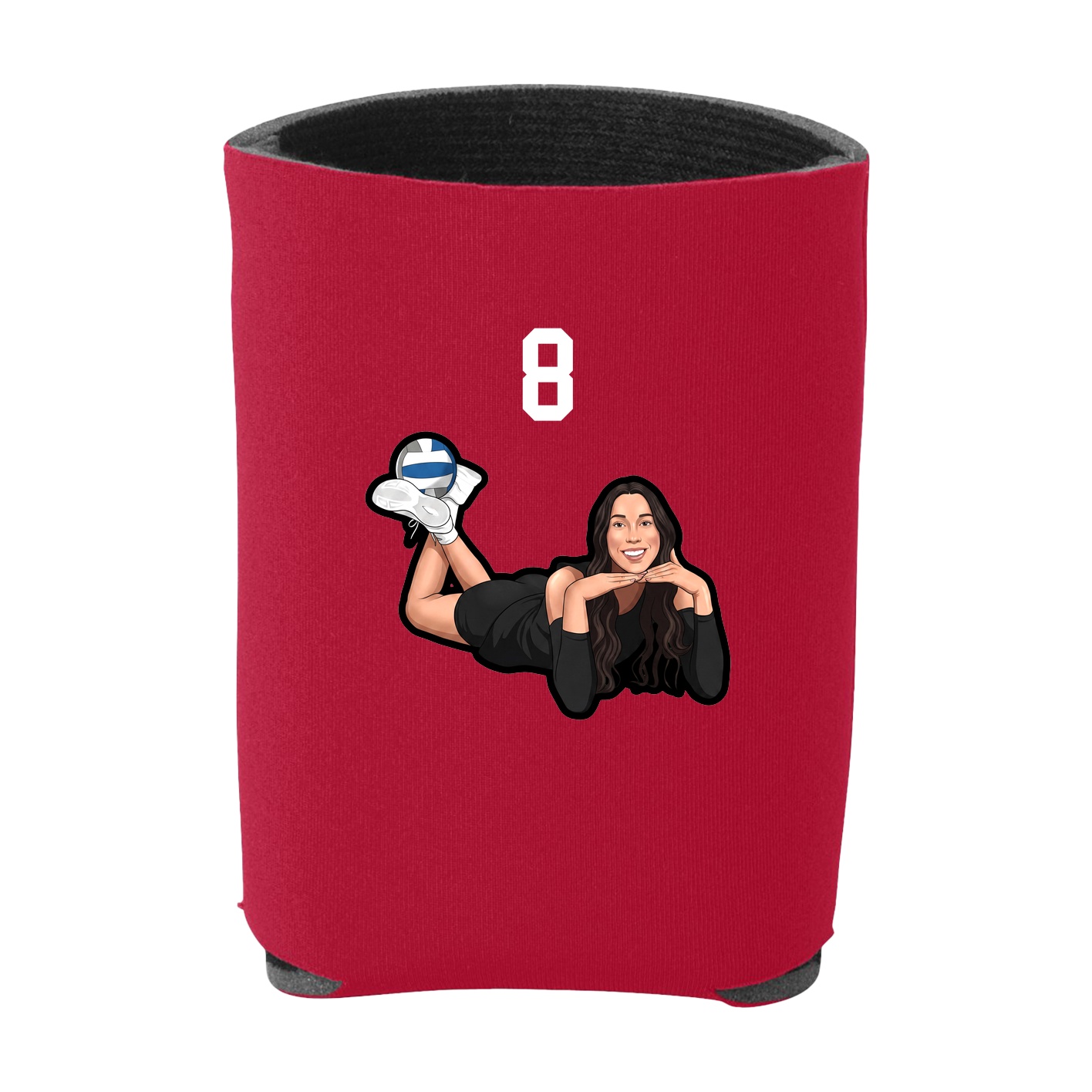 Can Holder — Number Top in Red