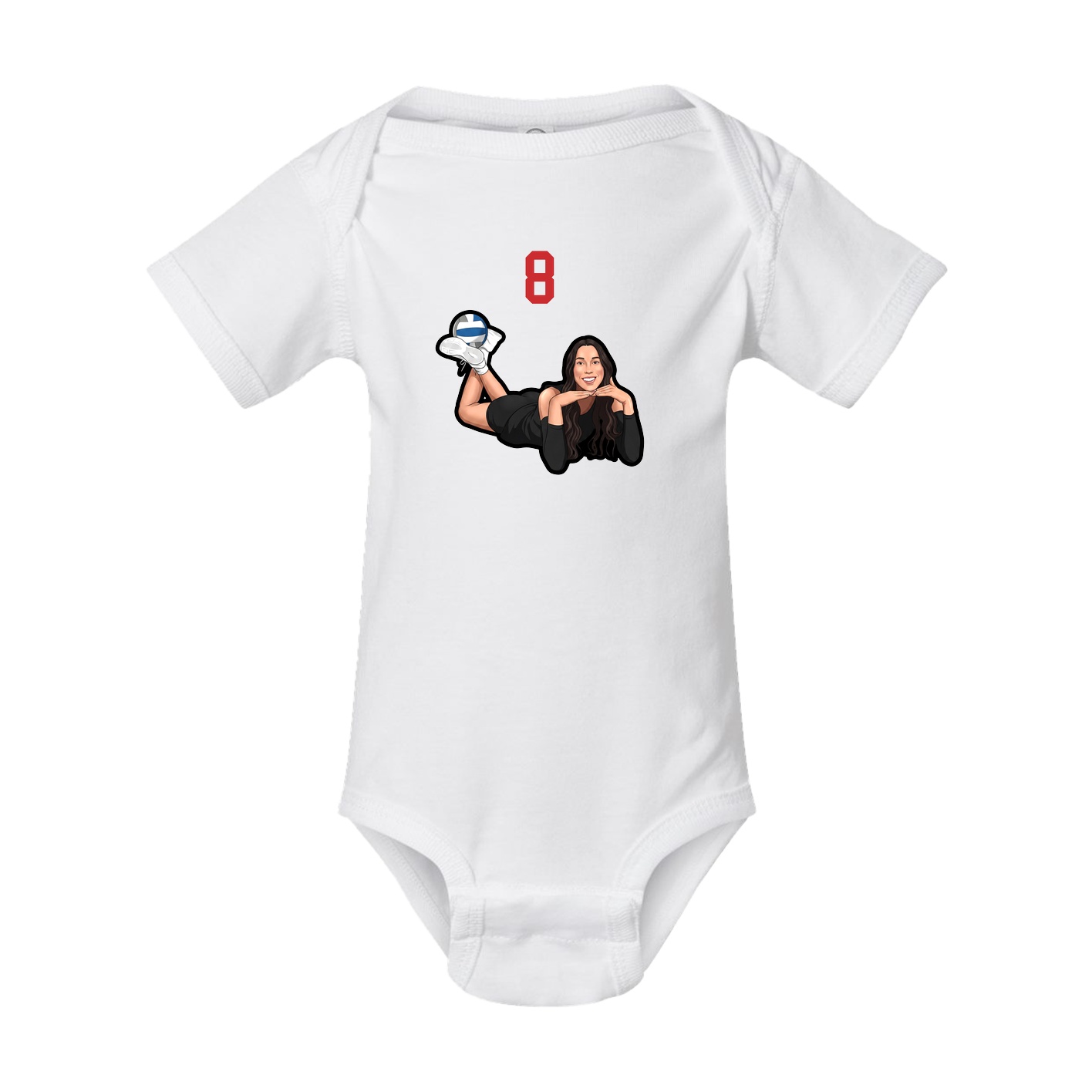 Baby Onesie — Number Top in White