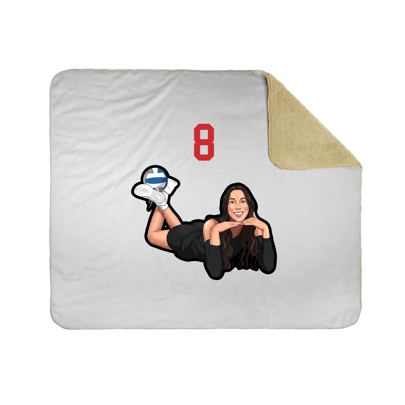 Throw Blanket — Number Top in White