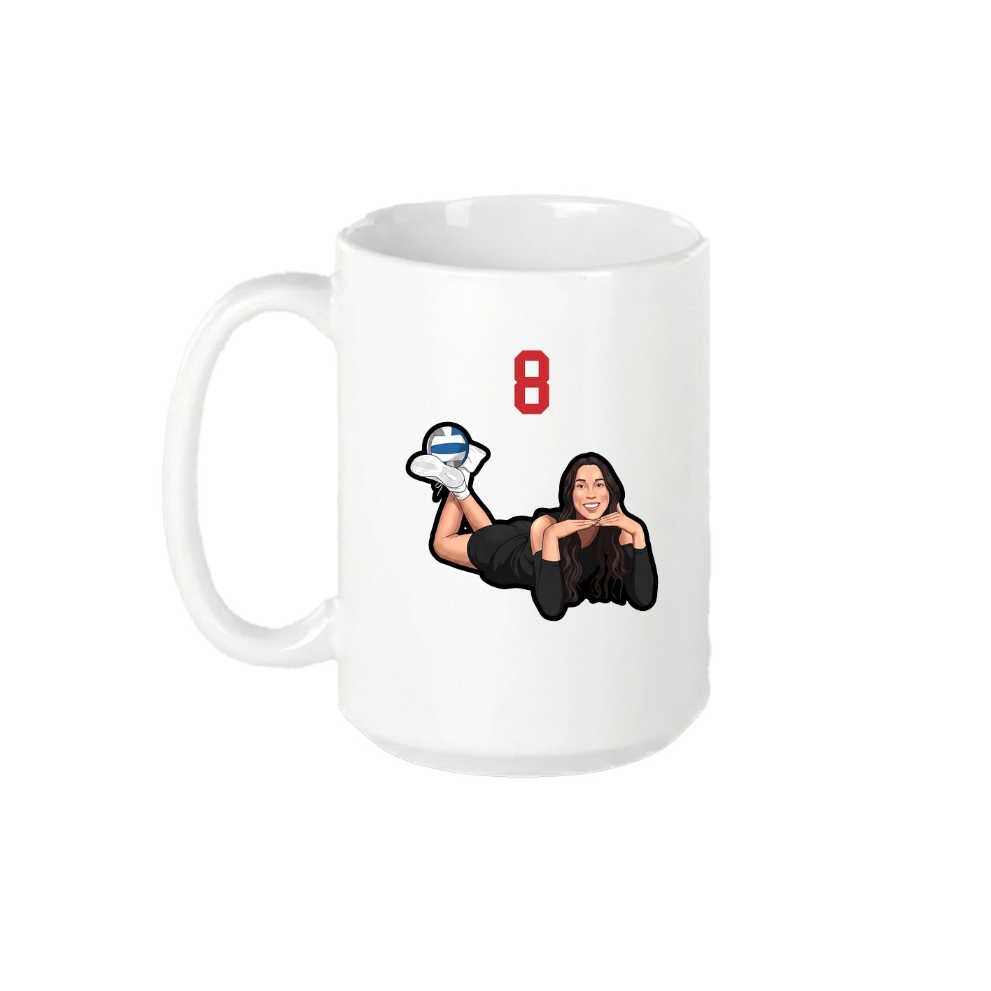 15oz Coffee Mug — Number Top in White