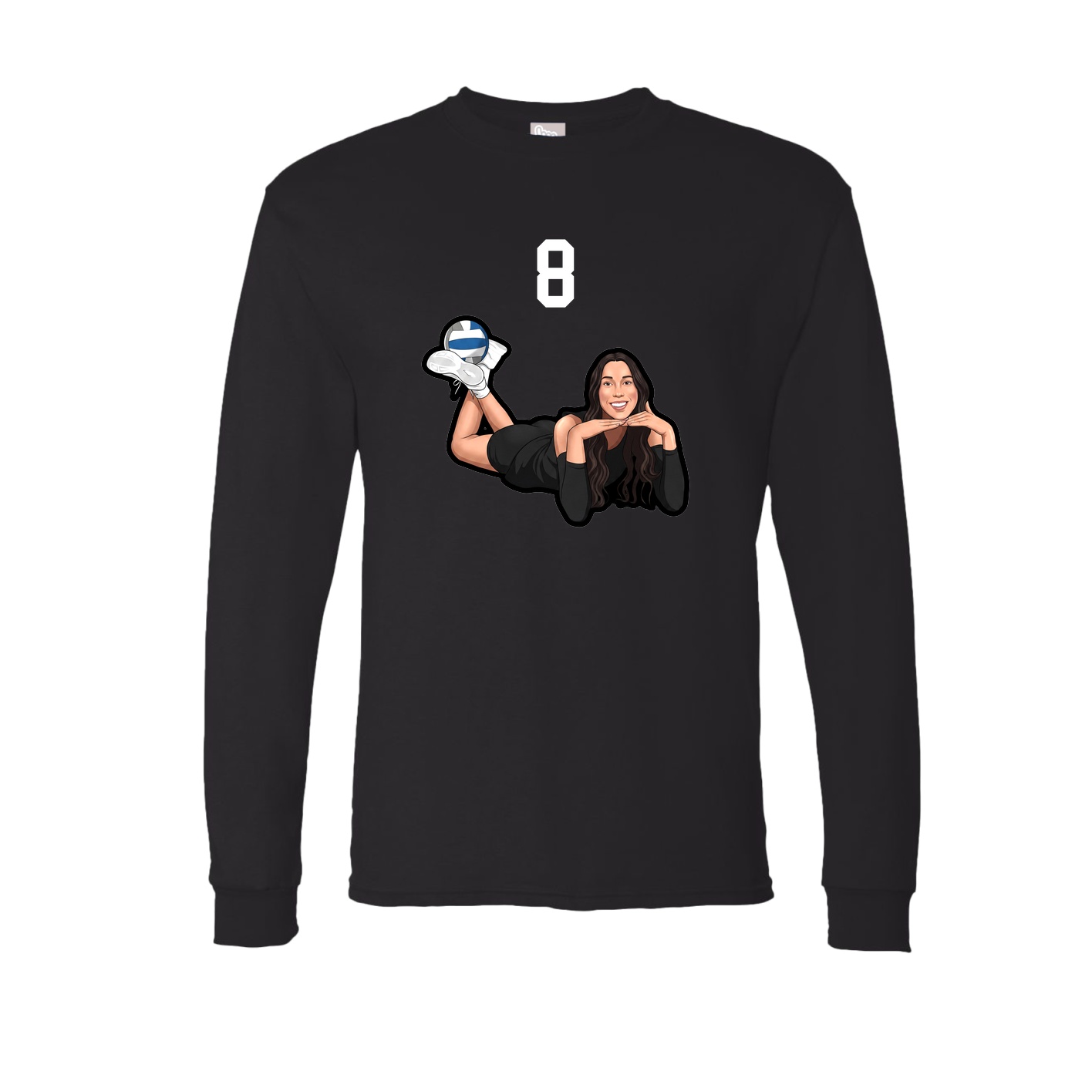 Long Sleeve Tee — Number Top in Black
