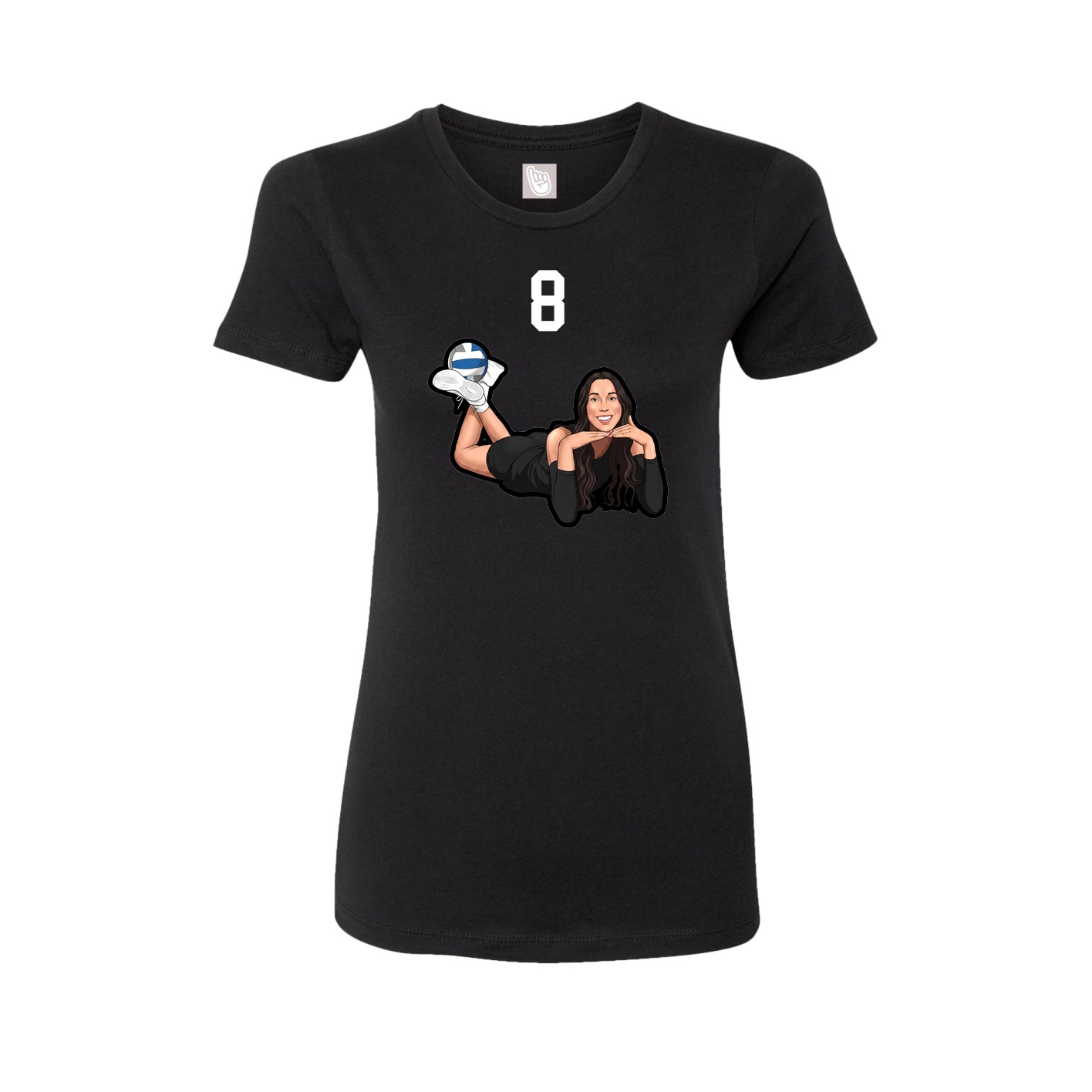 Womens Tee — Number Top in Black