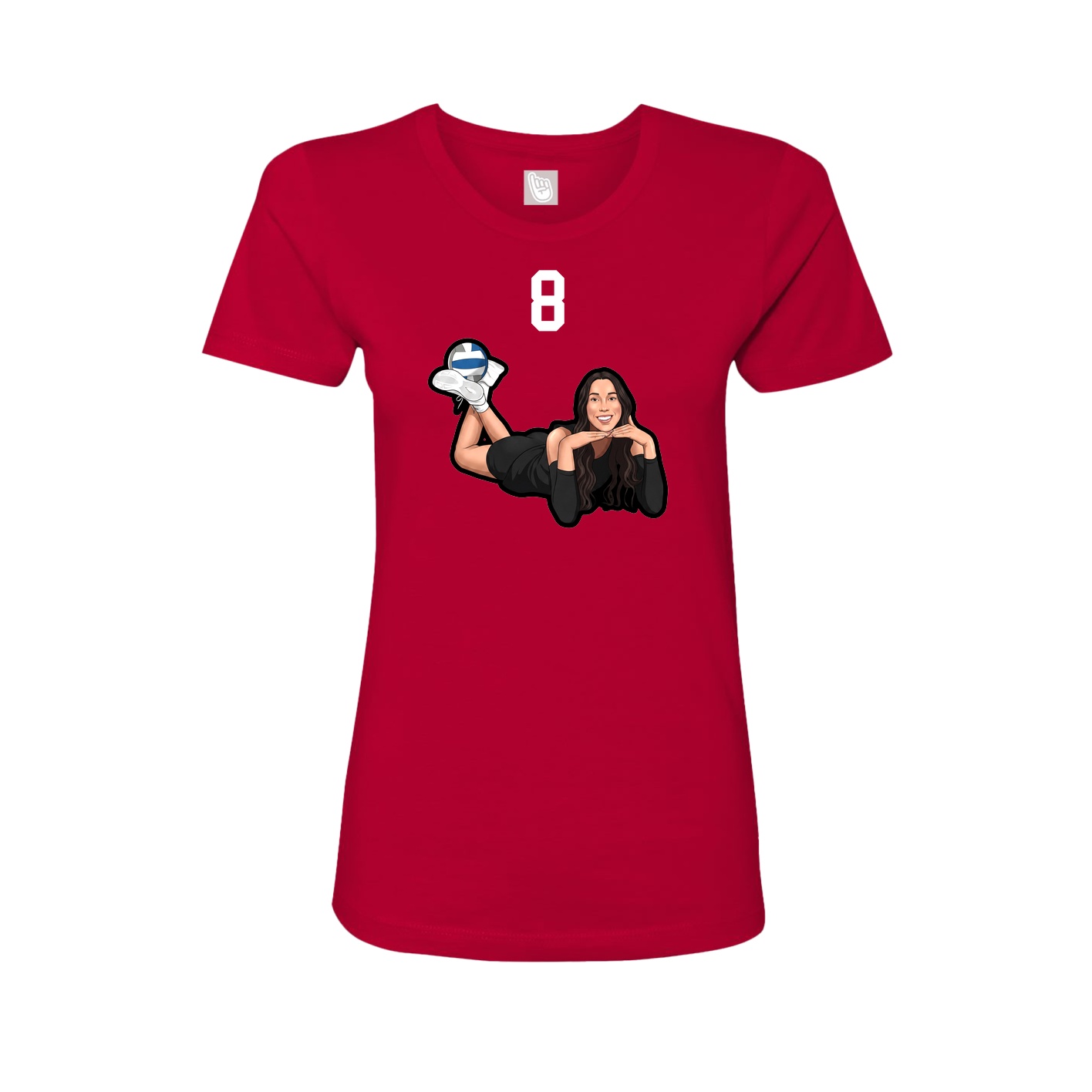 Womens Tee — Number Top in Red