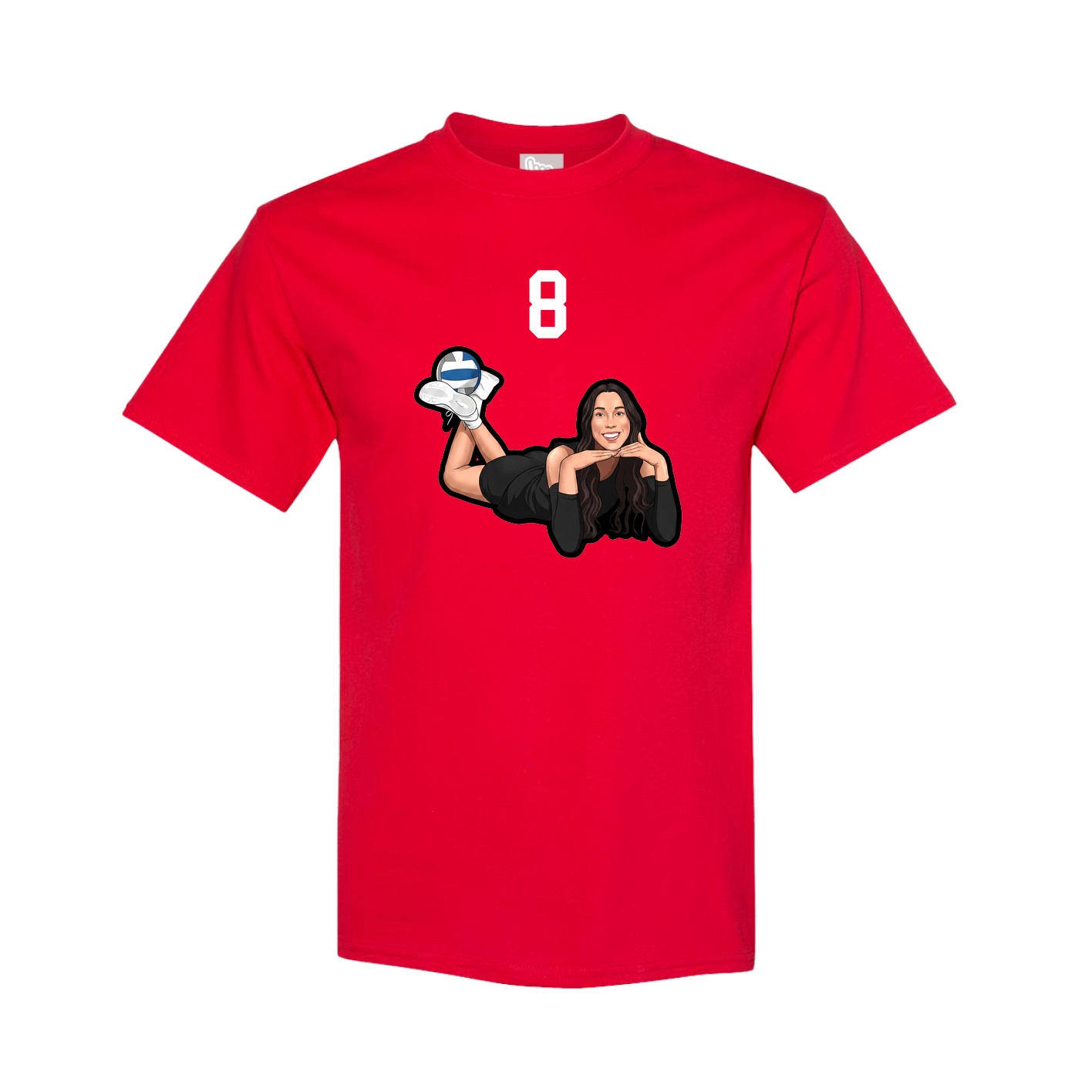 Youth Tee — Number Top in Red