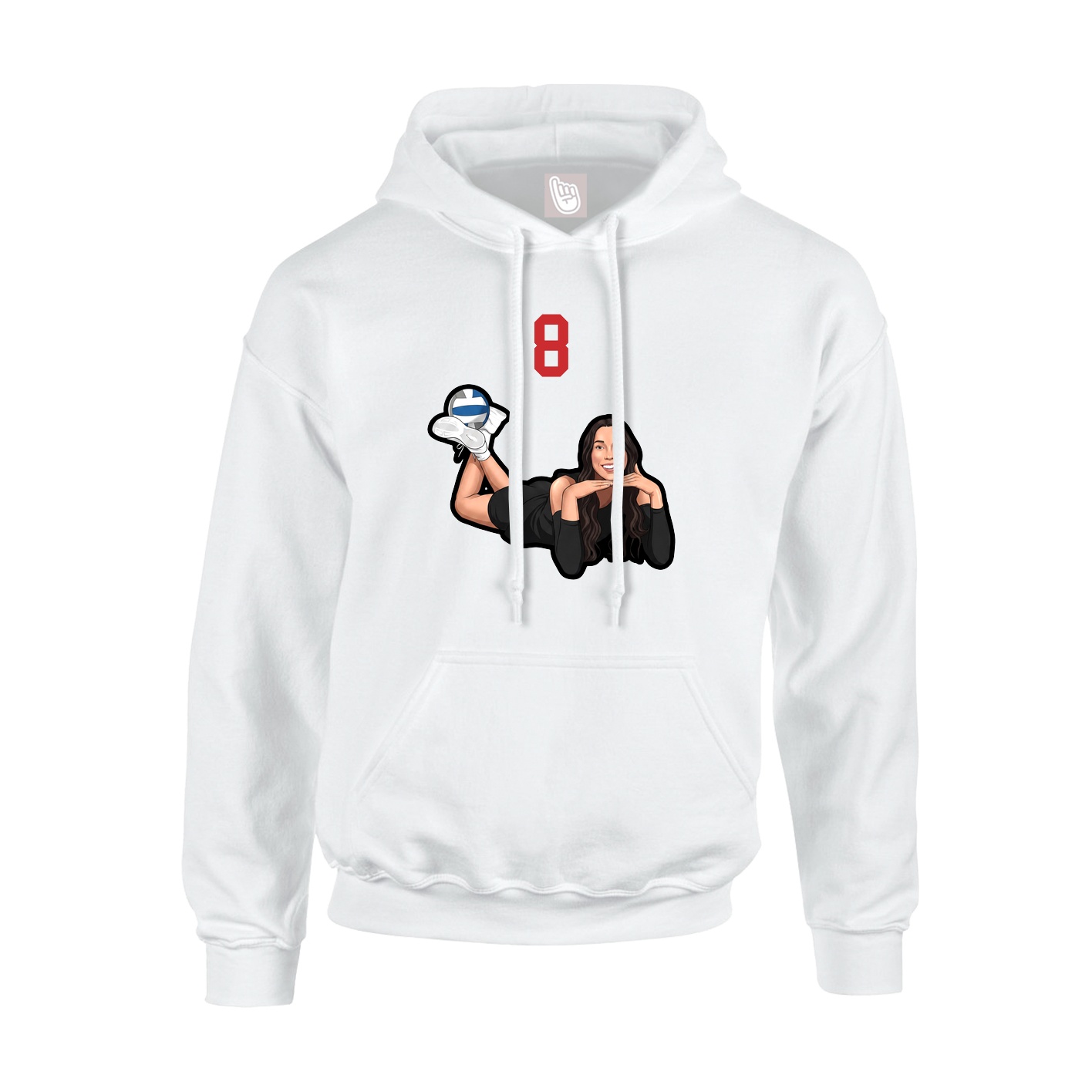 Youth Hoodie — Number Top in White