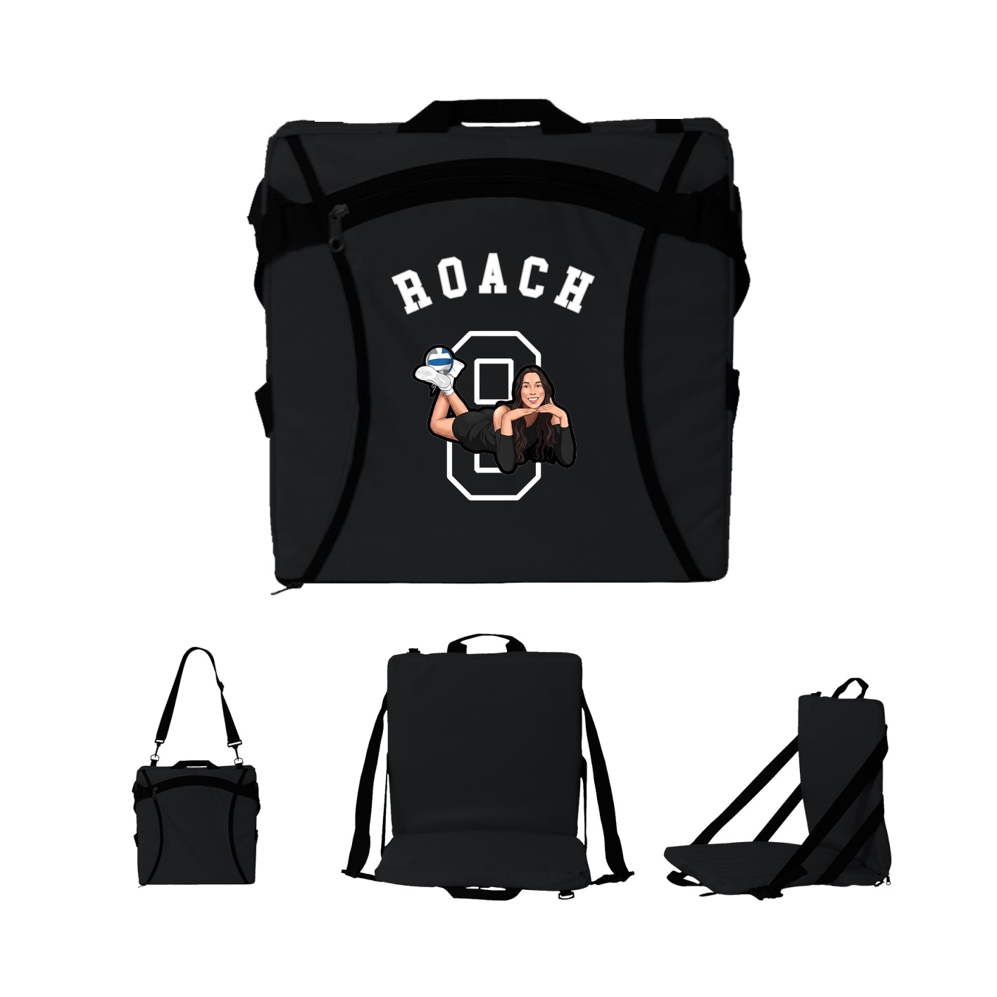 Folding Stadium Seat — Shirsey Arch in Black