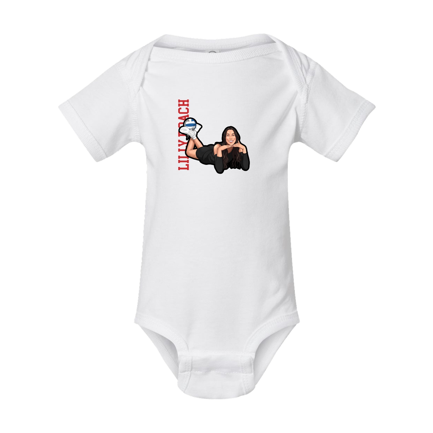 Baby Onesie — Name Vertical in White