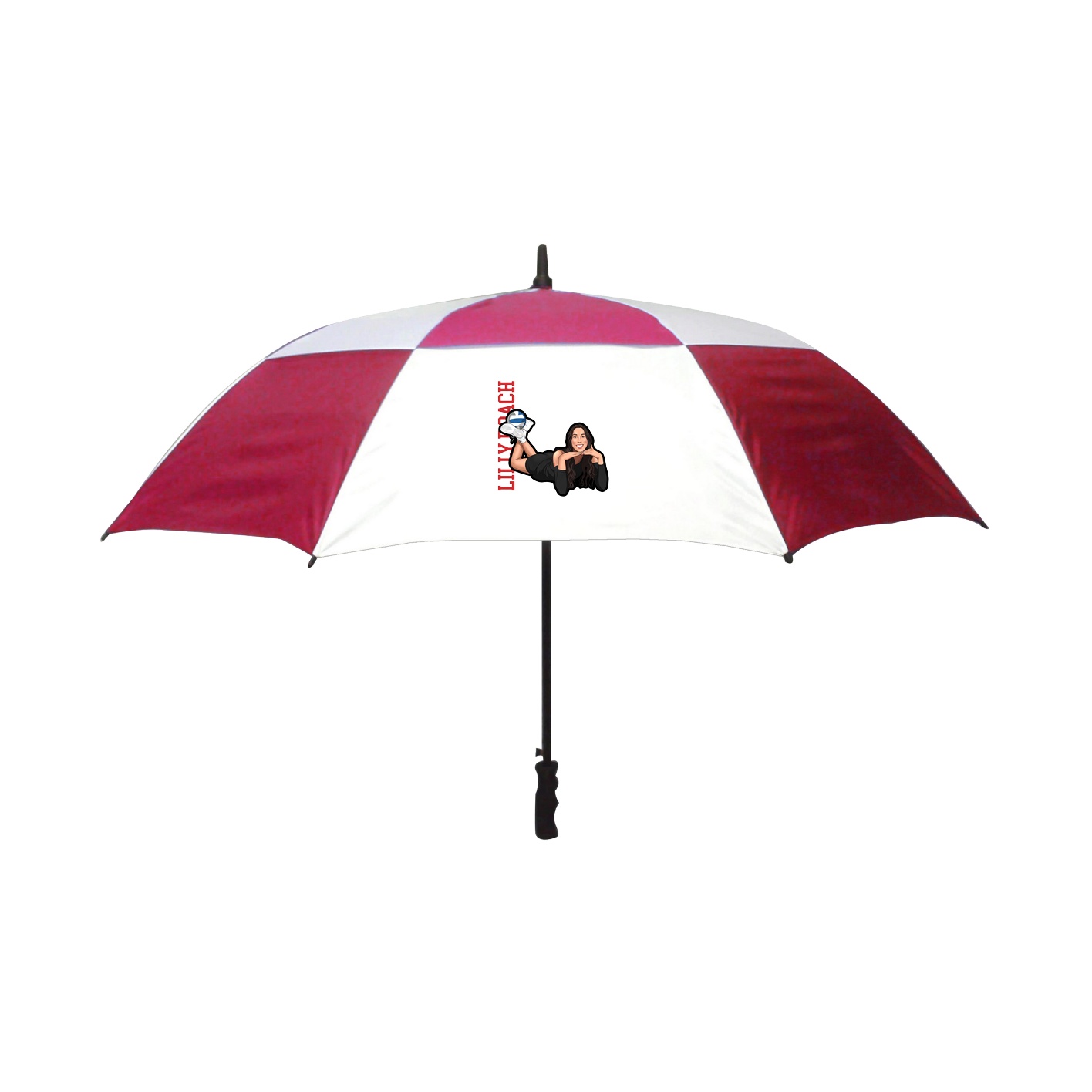 Golf Umbrella — Name Vertical in Red