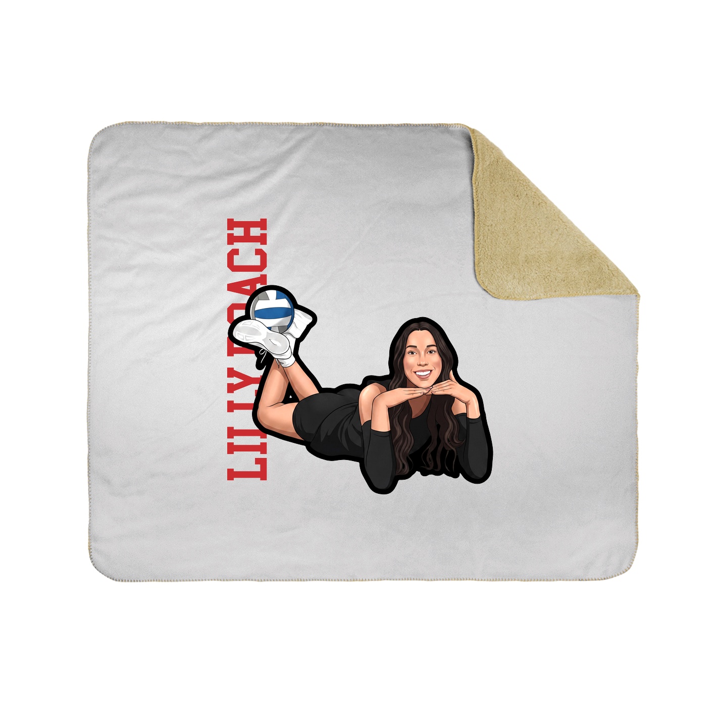 Throw Blanket — Name Vertical in White