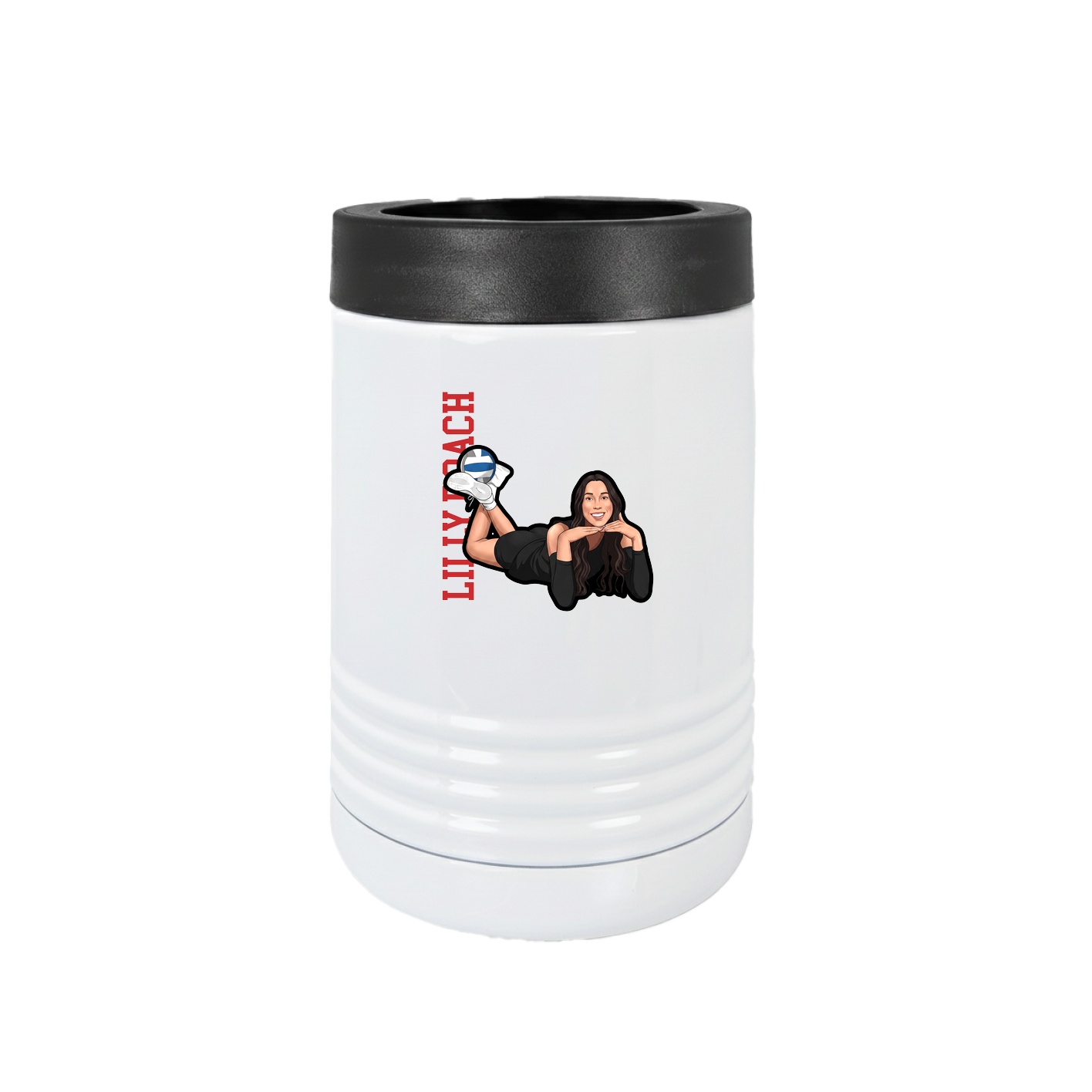 Beverage Holder — Name Vertical in White