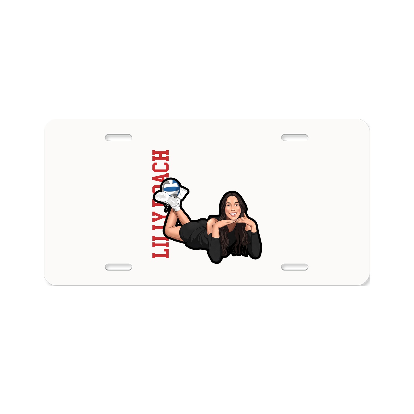 License Plate — Name Vertical in Classic