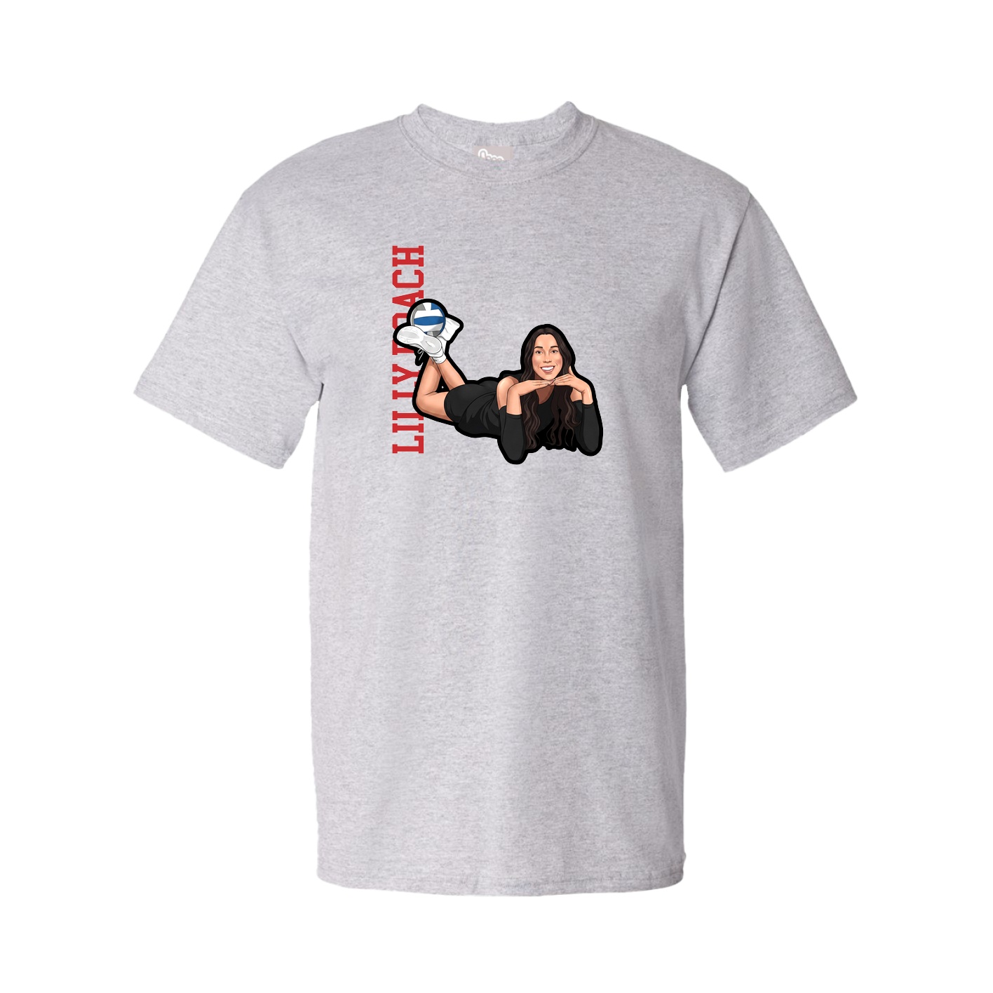 Tee — Name Vertical in Grey