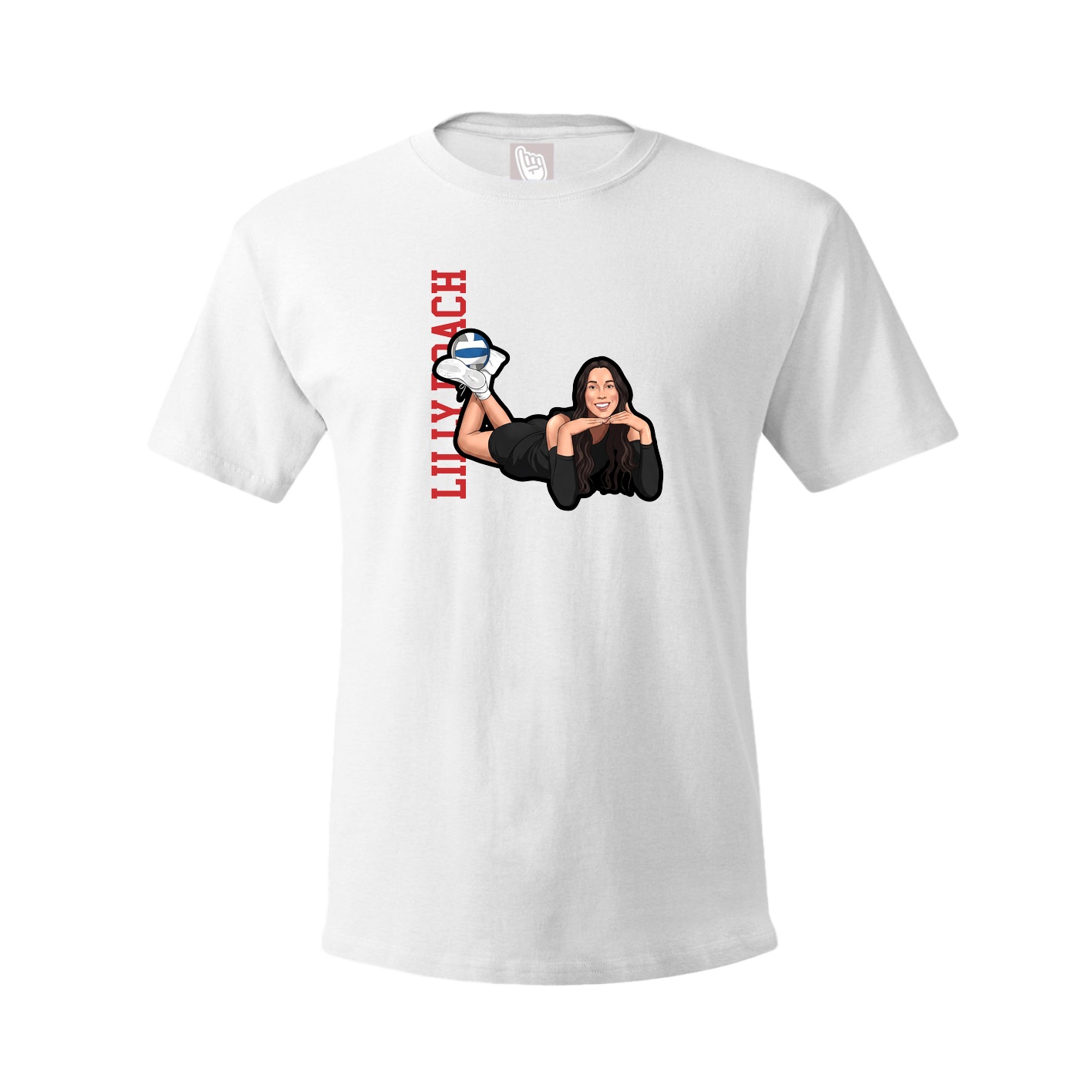 Youth Tee — Name Vertical in White